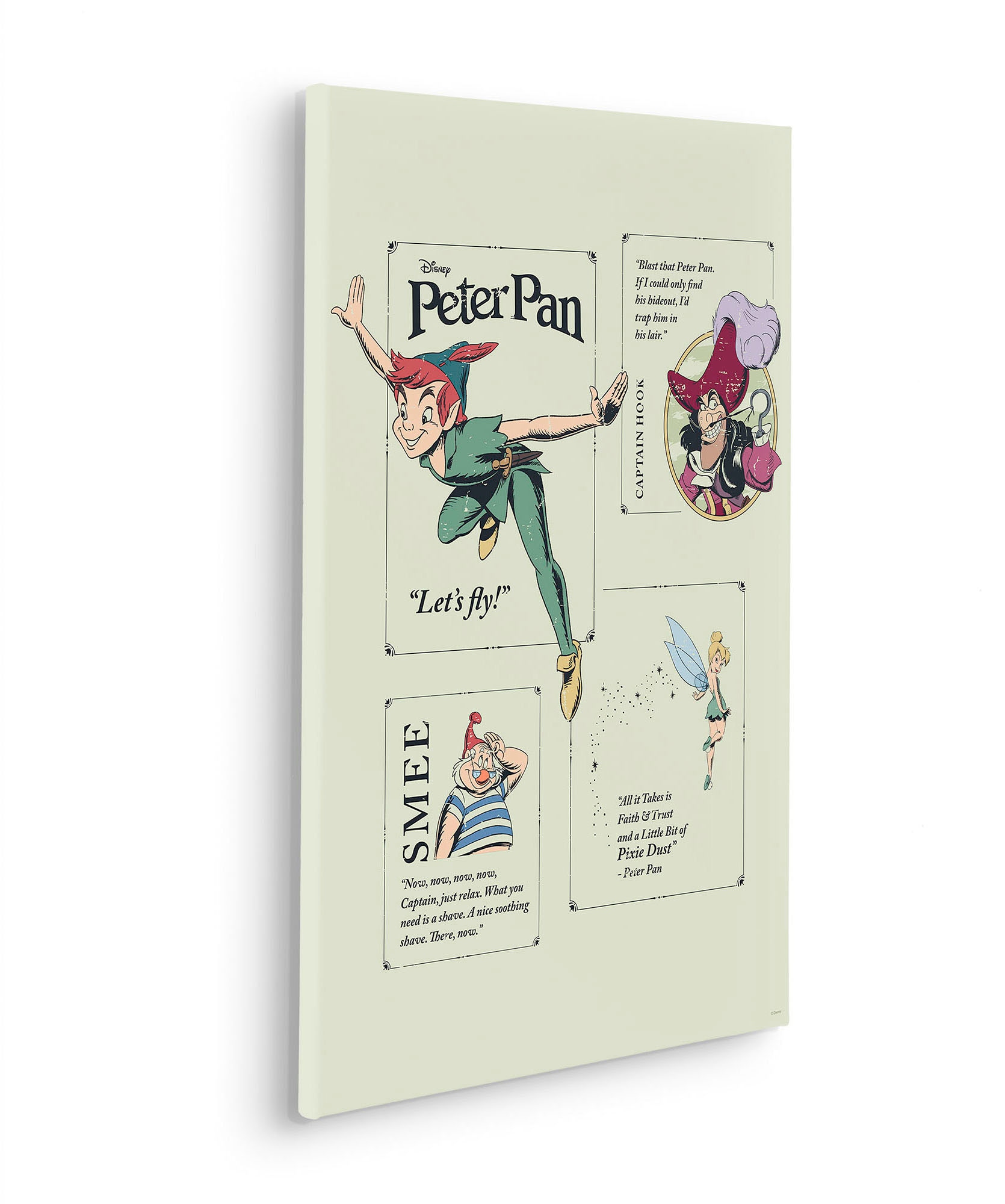 Komar Leinwandbild »Peter Pan Let´s Fly! - Größe 40 x 60 cm«, Disney, (1 St., 40 x 60 cm (Breite x Höhe), Keilrahmenbild mit Echtholzrahmen, Kinderzimmer