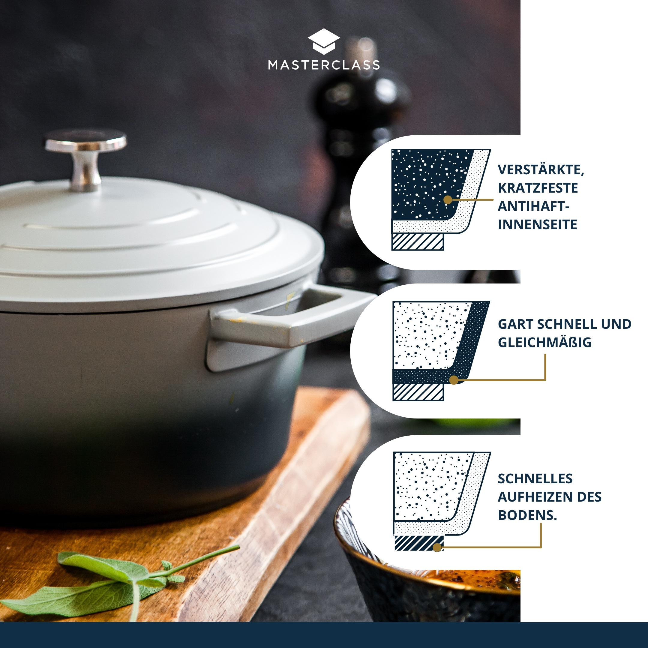 Master Class Kasserolle »MasterClass« Aluminiumguss