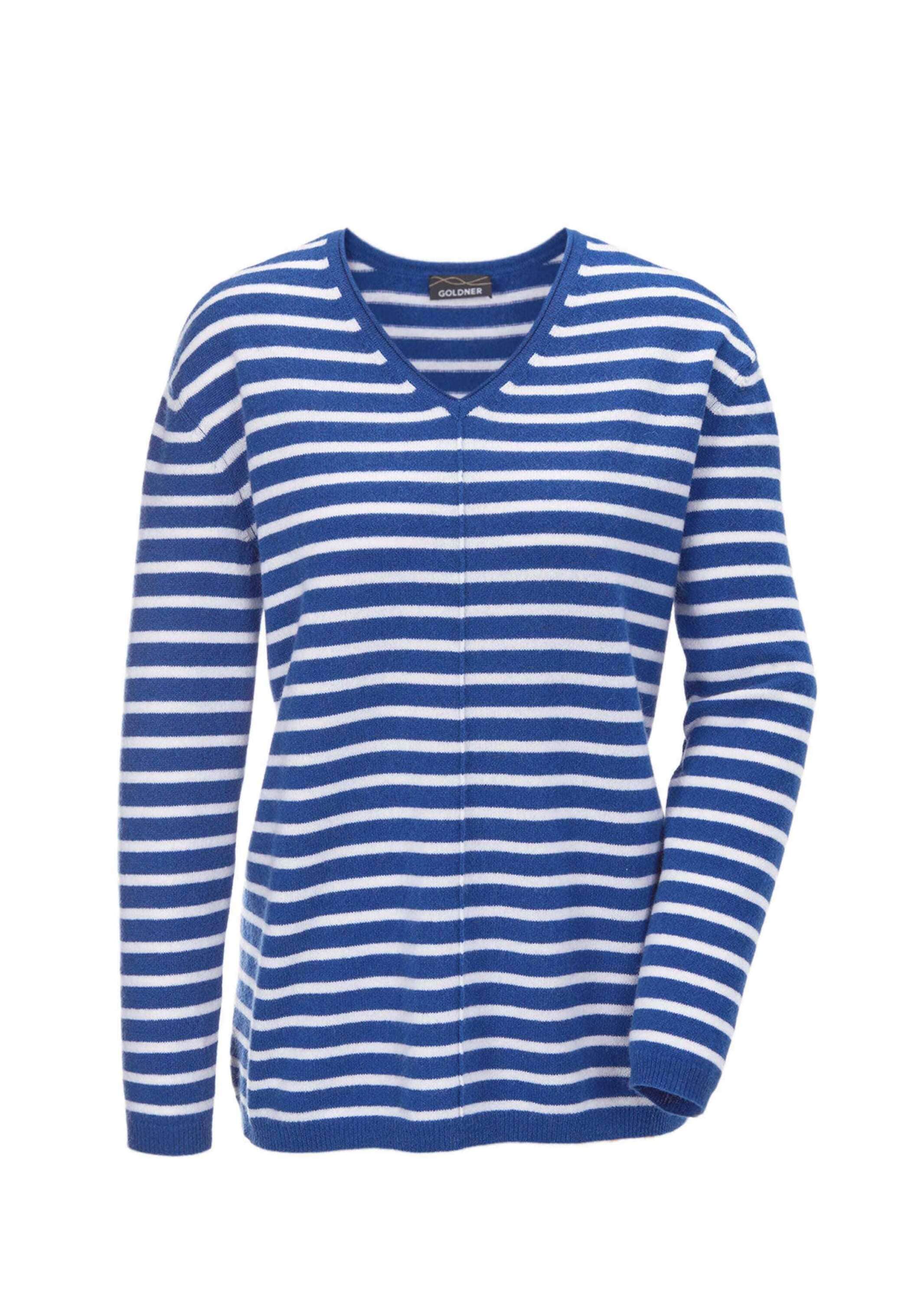 GOLDNER Strickpullover "Kurzgröße Basicpullover mit V-Ausschnitt" Aufwendig günstig online kaufen