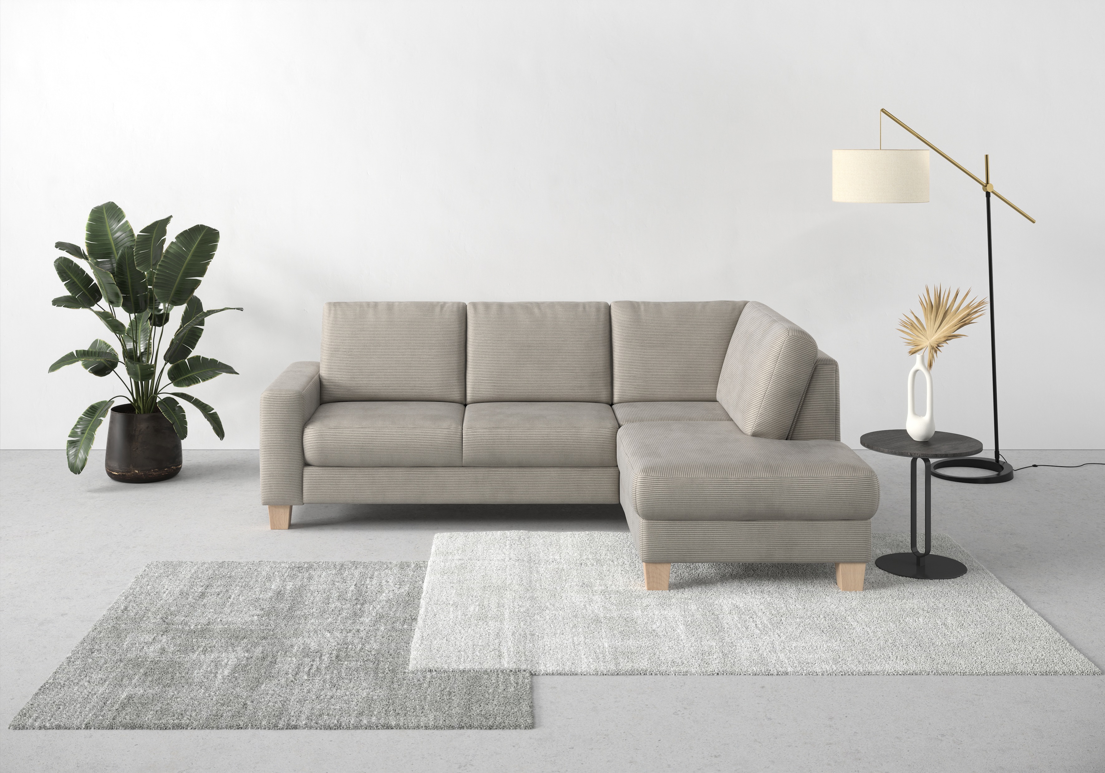 Thumbnail - Home affaire Ecksofa "Summer L-Form", mit Ottomane, wahlweise mit Bettfunktion und Bettkasten, Cord-Bezug
