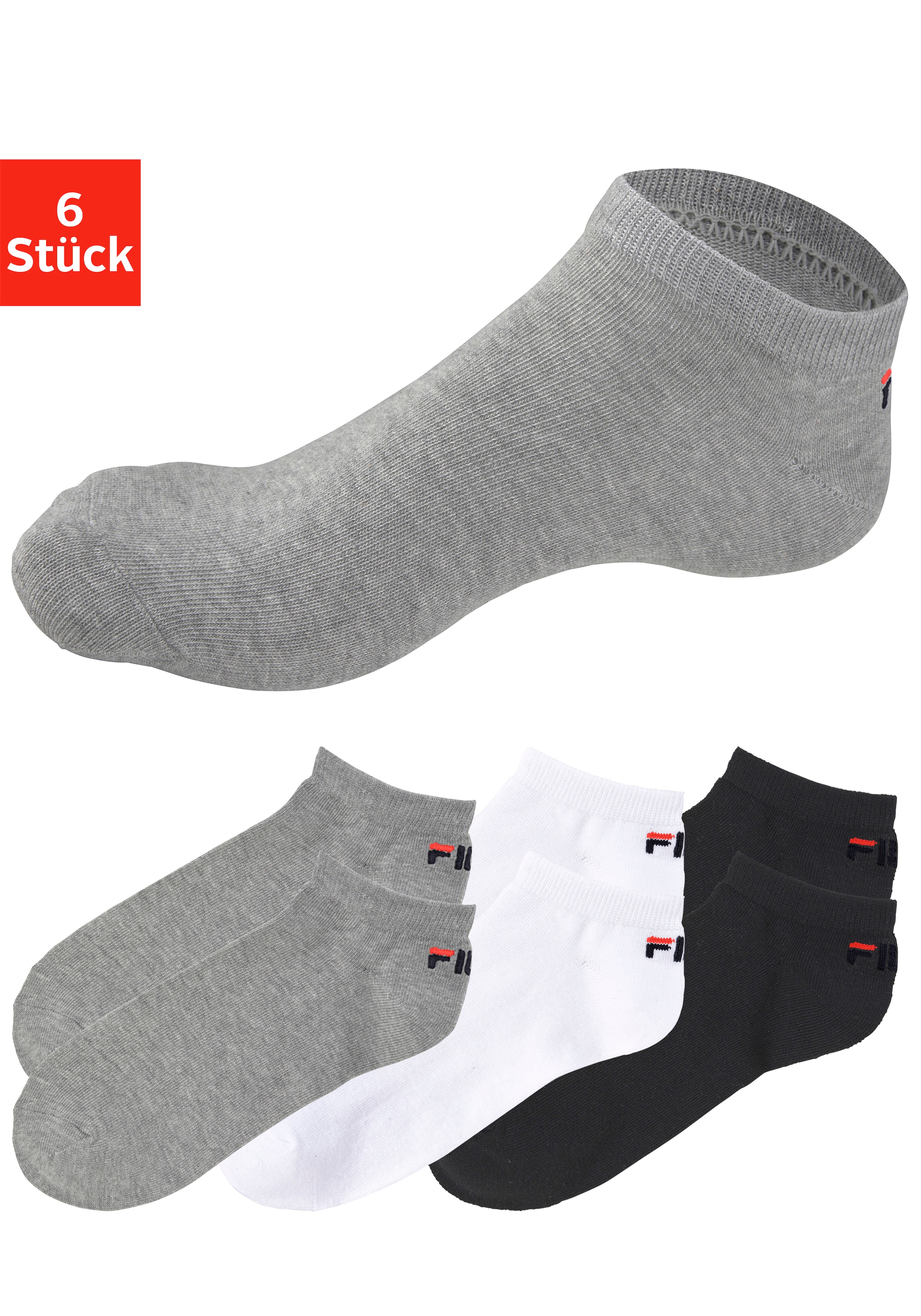 Fila Sneakersocken, (6 Paar), mit eingestricktem Logo