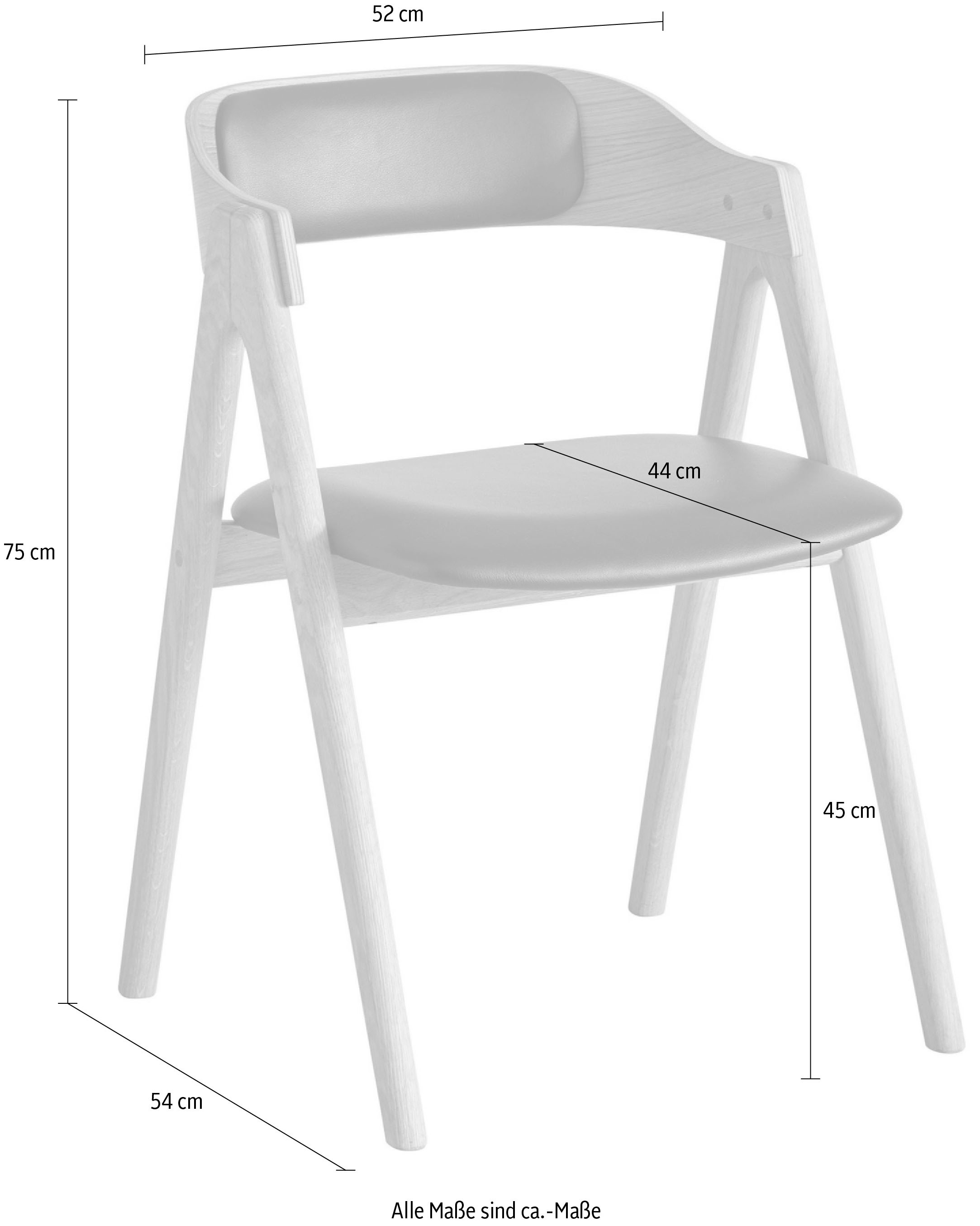 Hammel Furniture Holzstuhl »Findahl by Hammel Mette«, (Set), 2 St.,  Massivholz, mit Sitz und Rückenpolster aus Leder bestellen | BAUR | Essgruppen