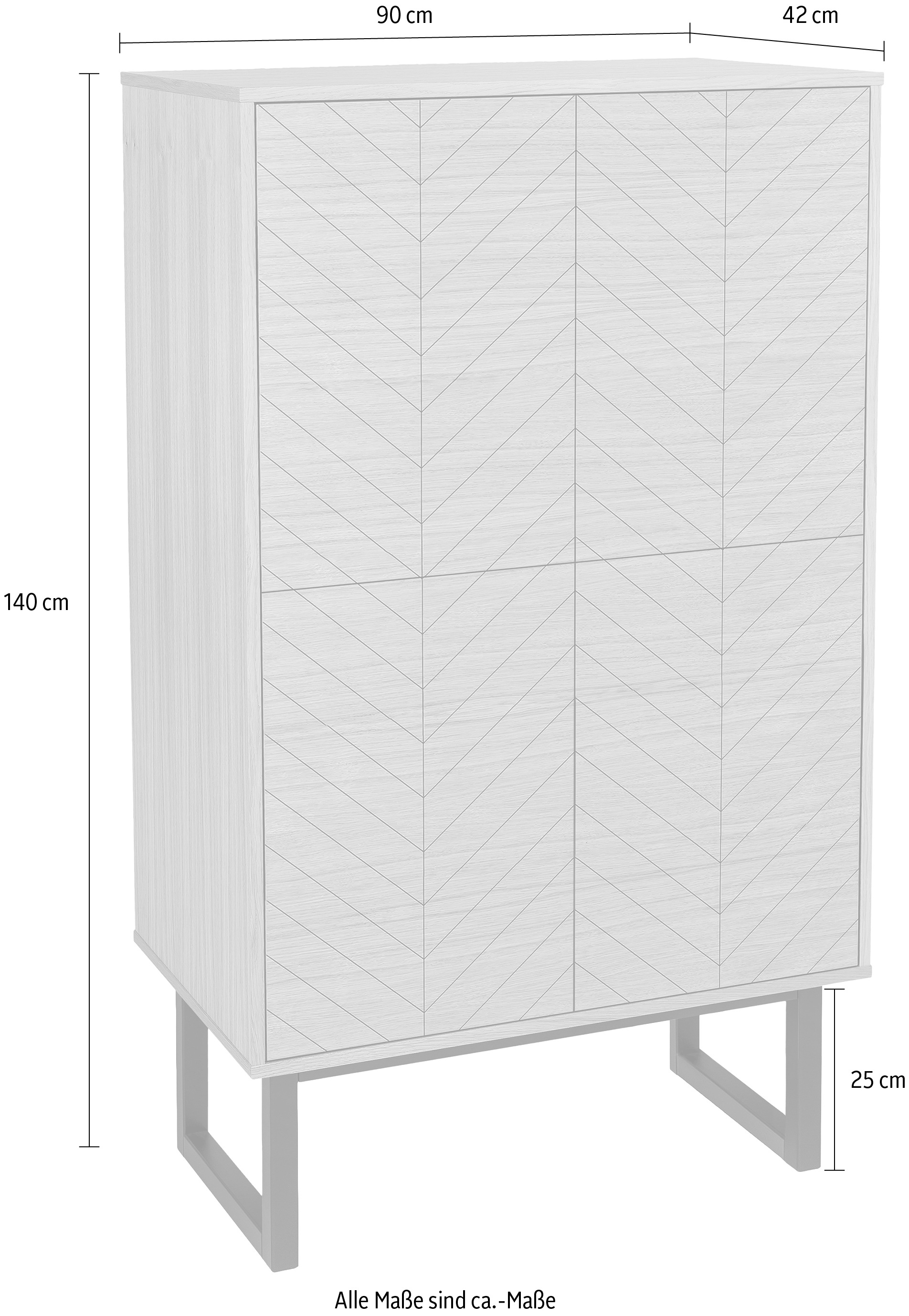 Woodman Highboard, Hochkommoe im skandinavischen Design