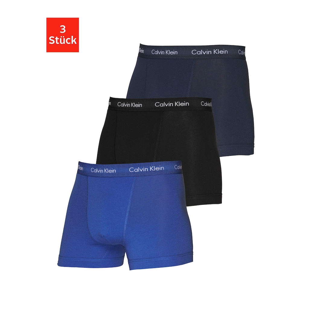 Calvin Klein Underwear Boxer, (3 St.), in blautönen mit Logo-Elastikbund