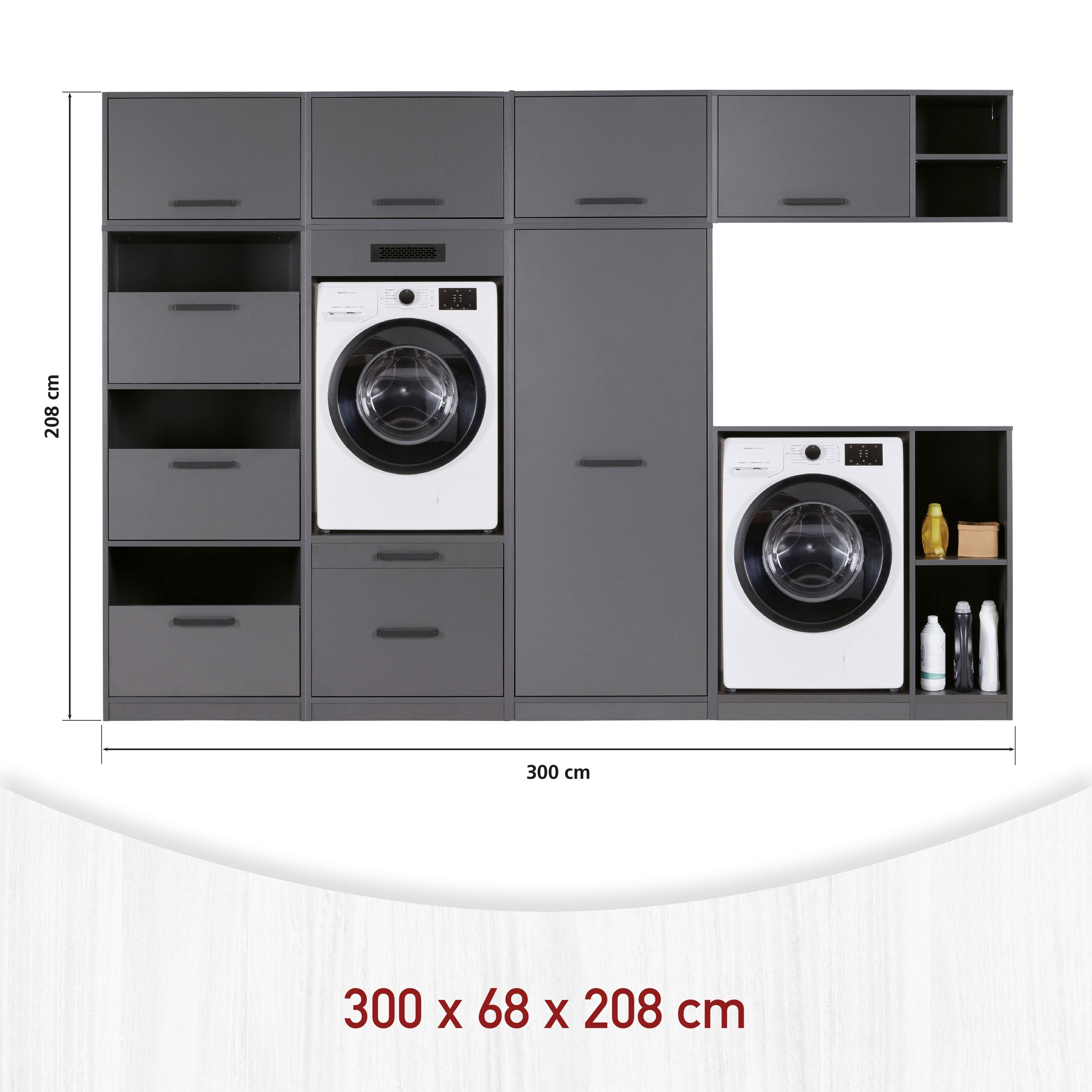 Inter Link Mehrzweckschrank-Set »Norela, Waschmaschinenumbauschrank, Geräteschrank mit Wäscheschrank« 8 Stk. tlg.