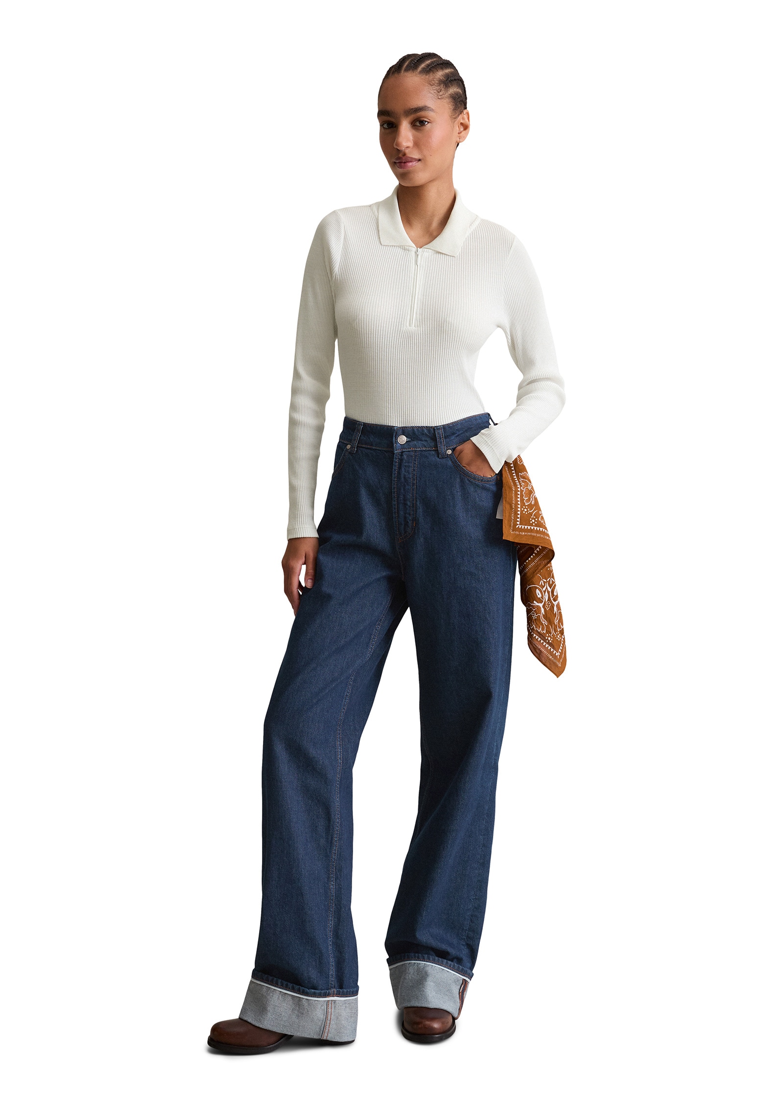 Marc O'Polo DENIM Langarm-Poloshirt »aus Organic Cotton-Stretch-Jersey«