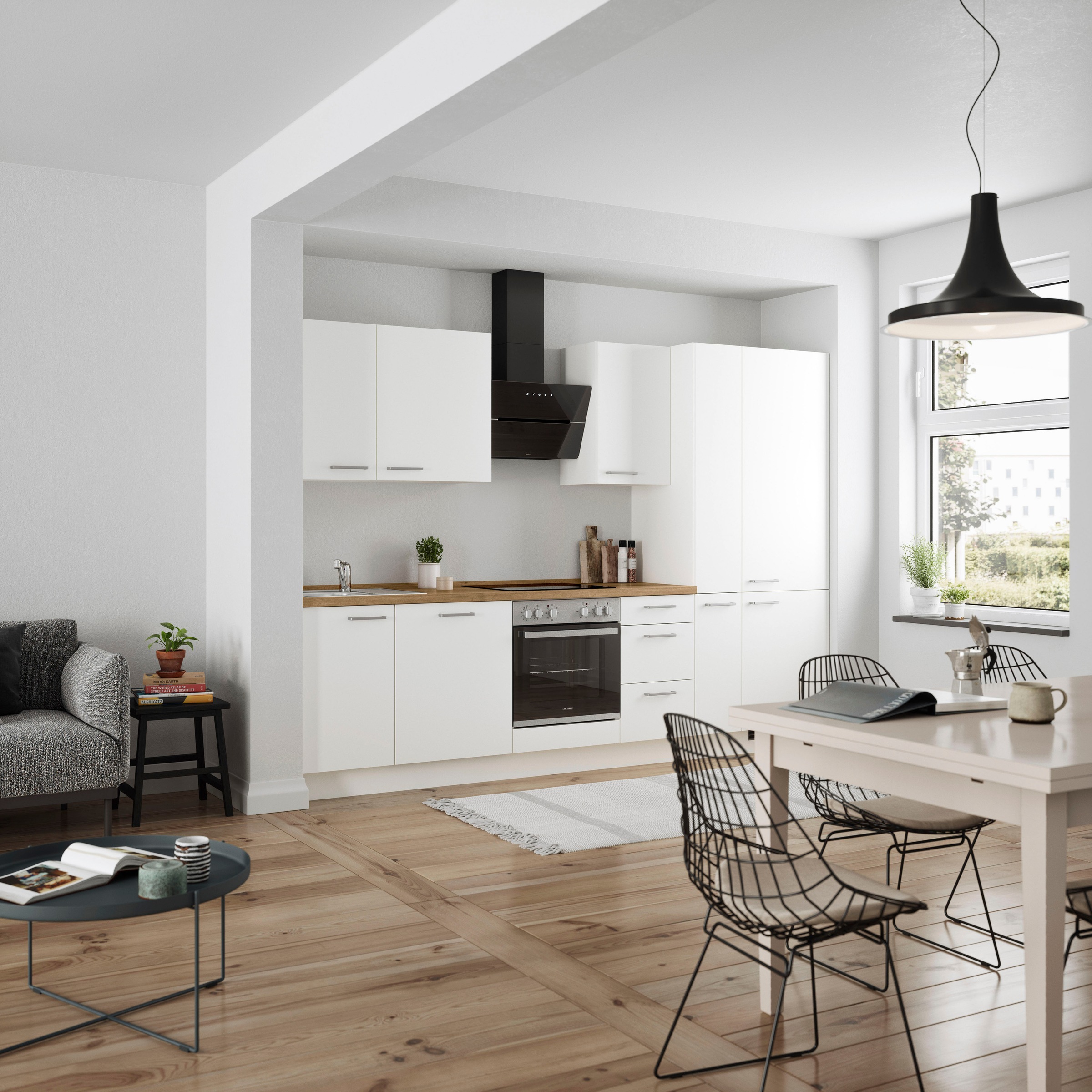 nobilia® Küchenzeile »"Touch II"«, vormontiert, Ausrichtung wählbar, Breite 300 cm, wahlw. mit E-Geräten