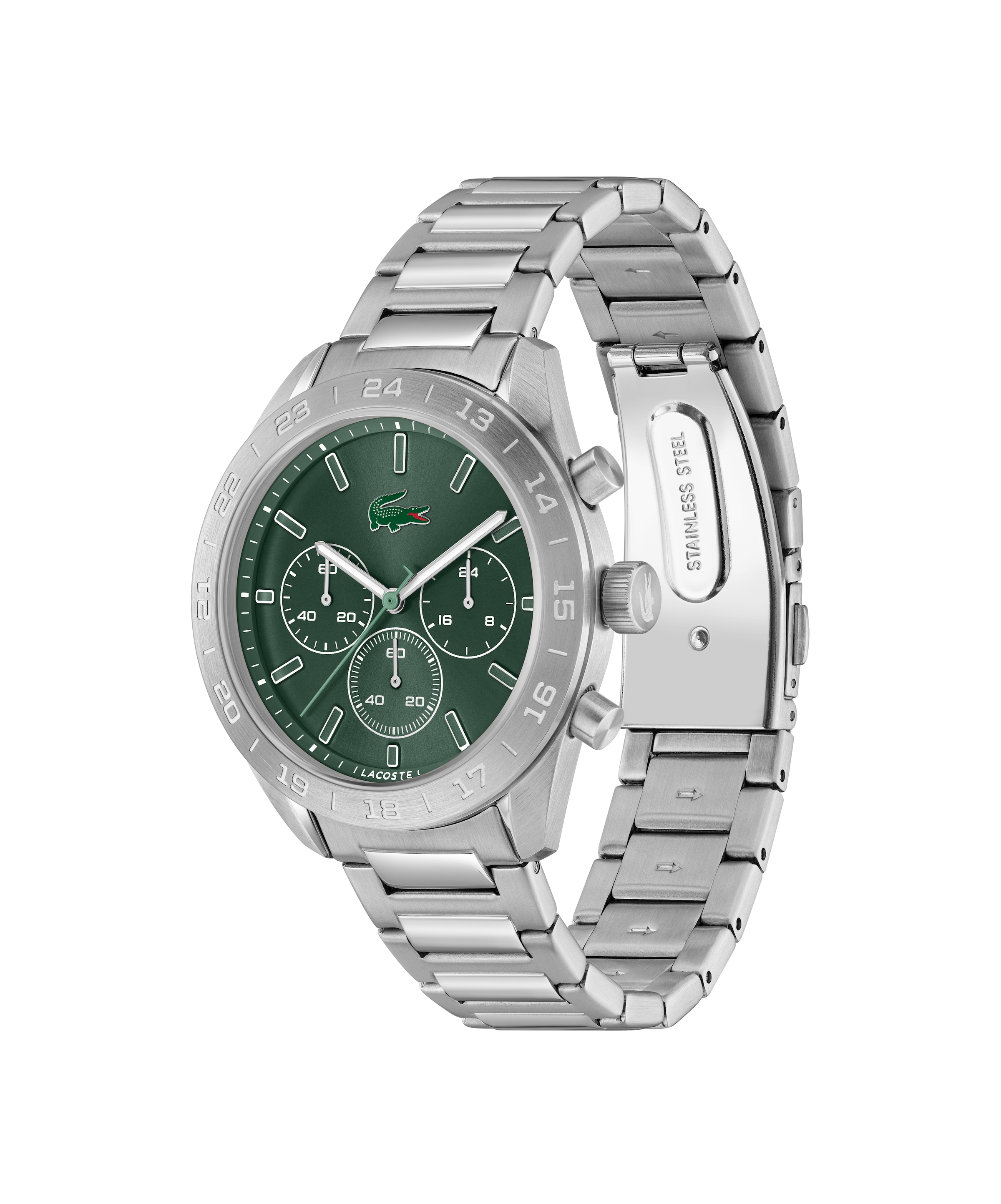 Lacoste Chronograph »BOSTON« Quarzuhr, Armbanduhr, Herrenuhr, Edelstahlarmband, analog