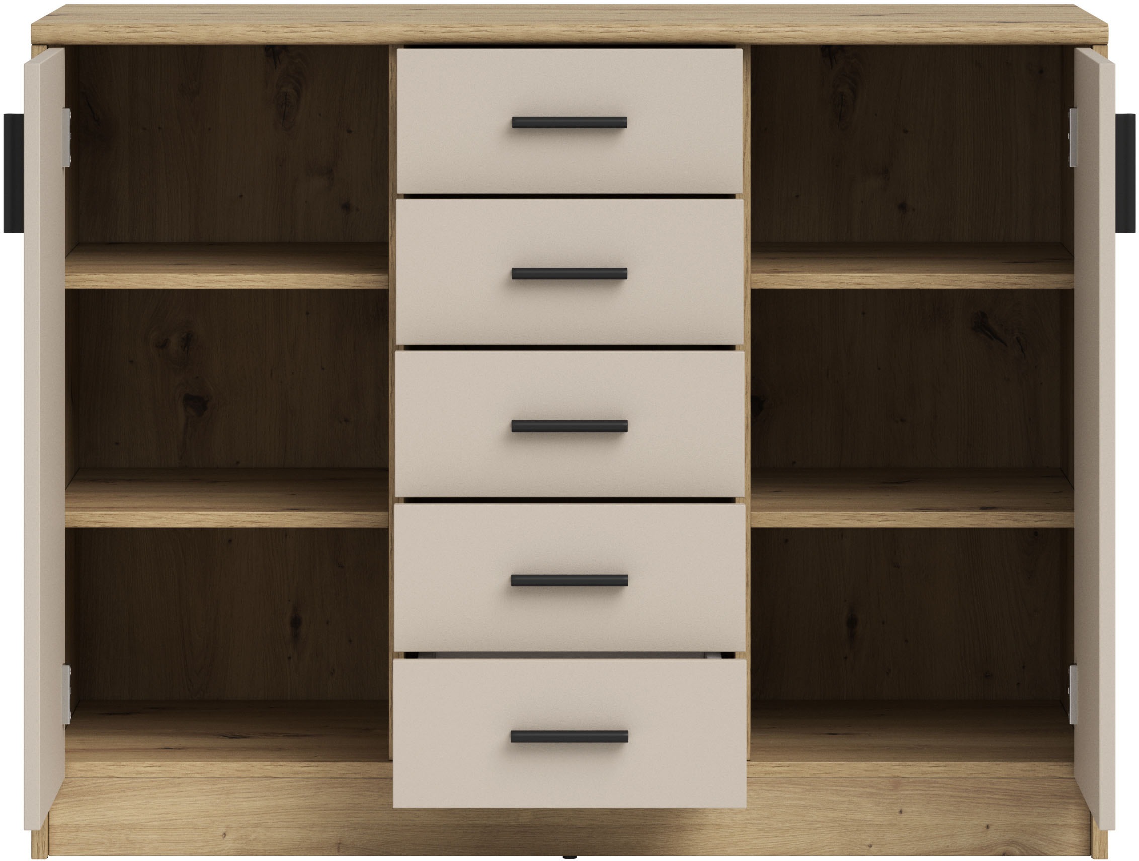 HBZ Sideboard »Nelly Kommode, BxHxT 109x86x50cm«, (1 St.), Breite 109cm, Einlegeböden verstellbar, foliert