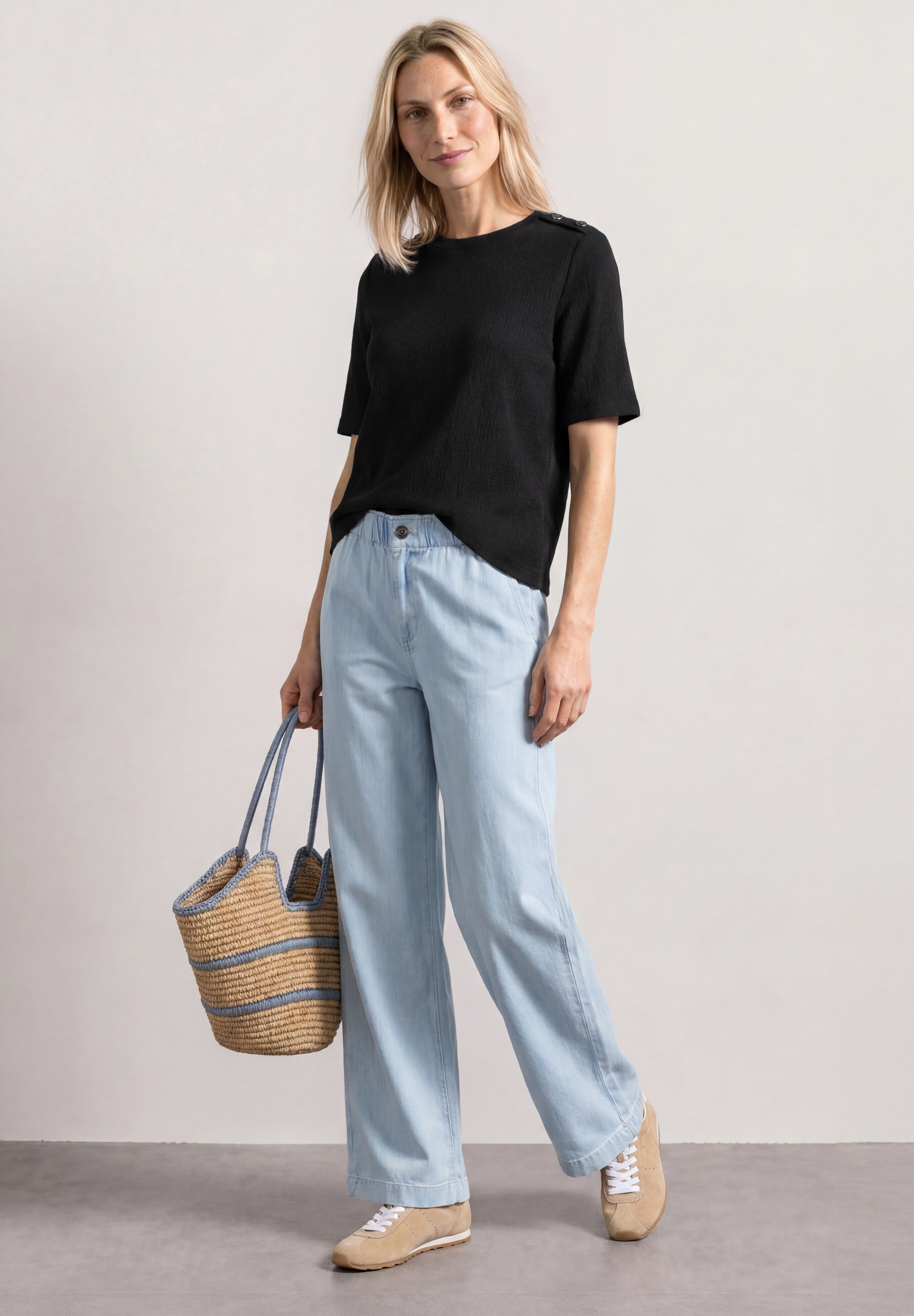 STREET ONE T-Shirt mit Strukturmix