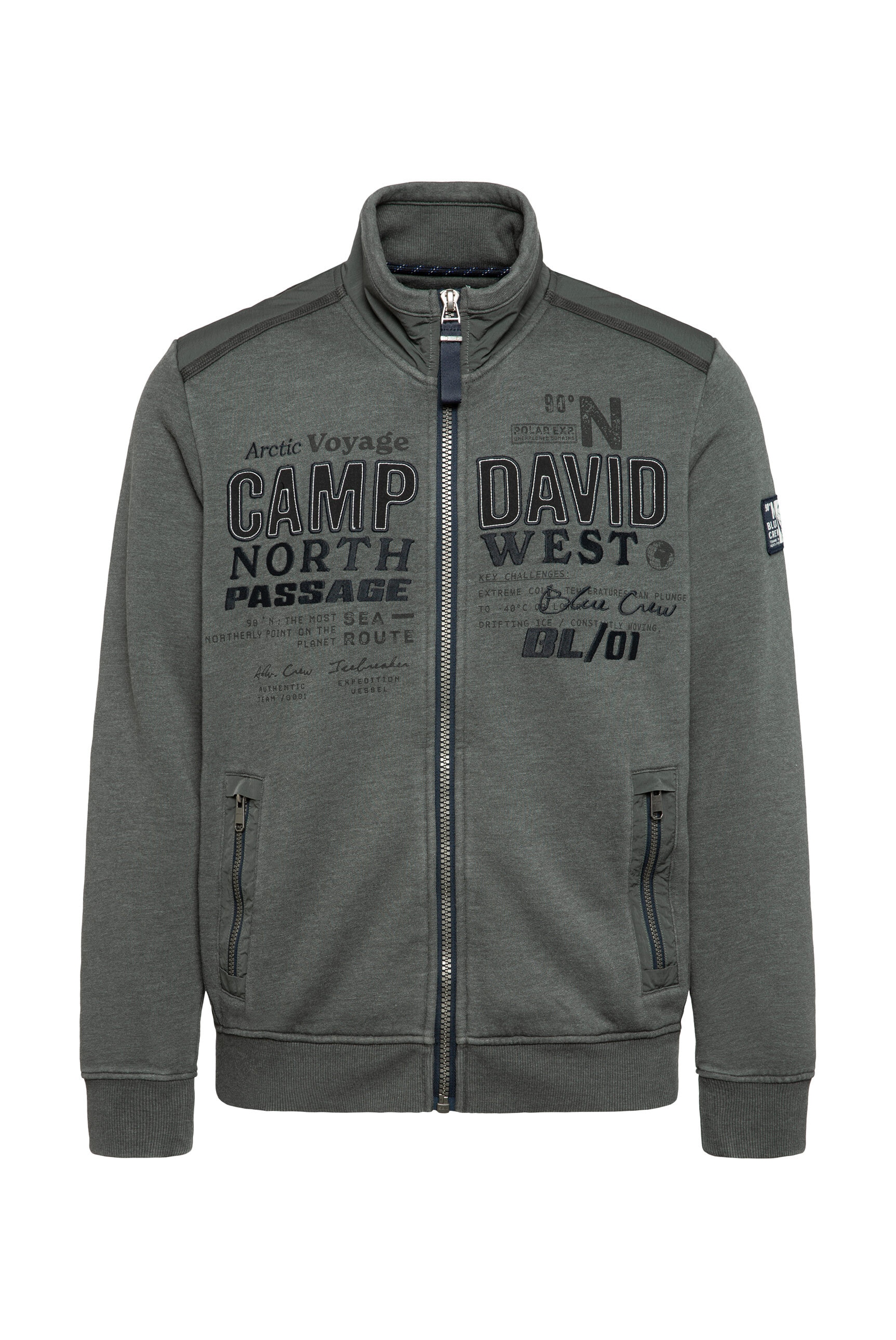 CAMP DAVID Sweatjacke, mit Reißverschlusstaschen