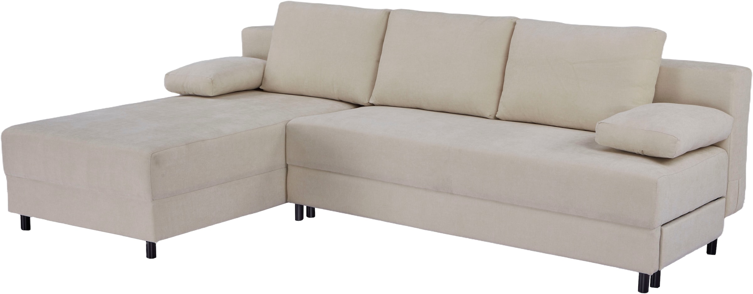 OTTO home Schlafsofa »ONNIKO Ecksofa L-Form, Breite: 240 cm, Feinstruktur-Bezug« mit Bettfunktion & Bettkasten (Liegefläche 120 cm / 240 cm)