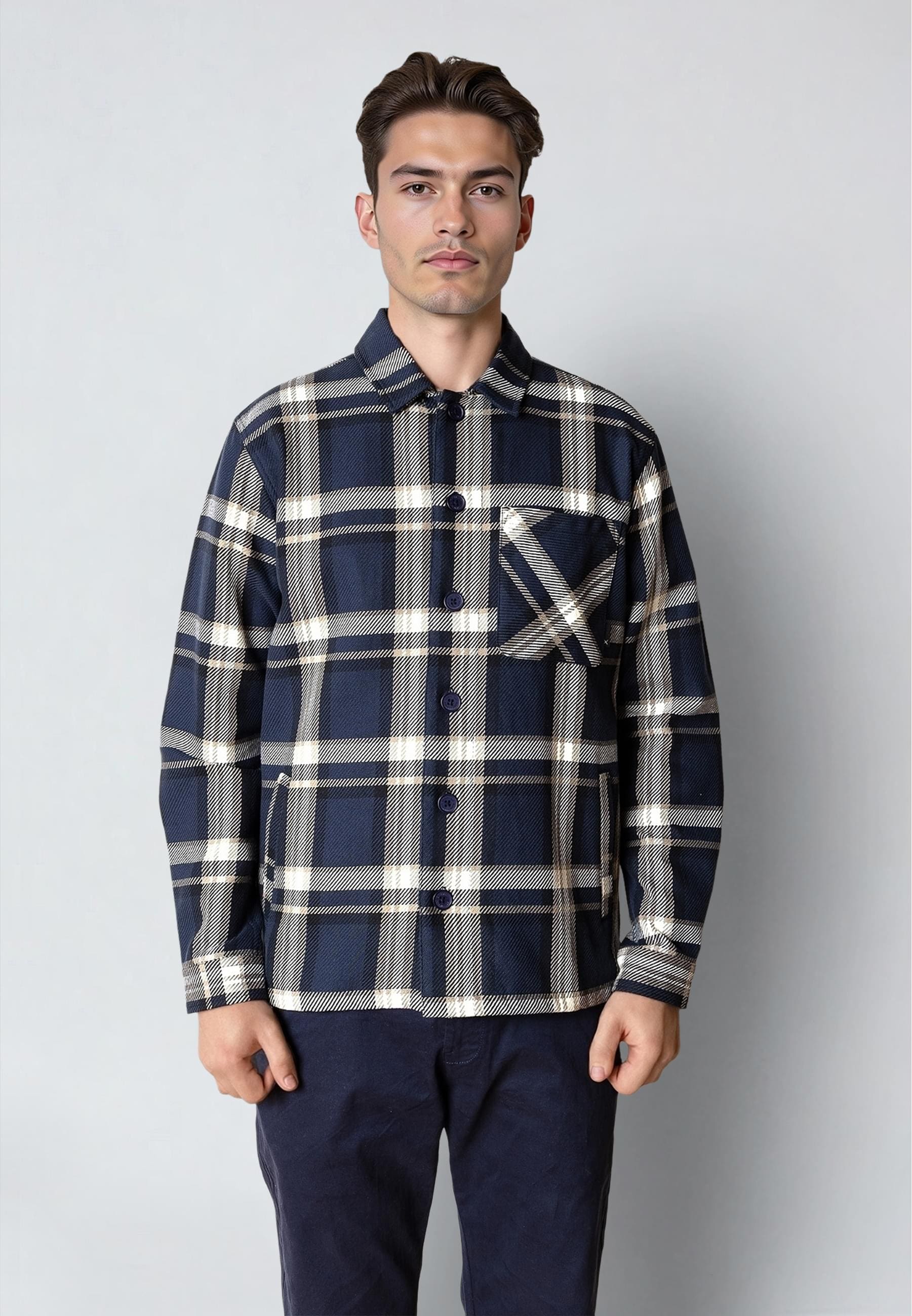 Clean Cut Copenhagen Langarm-Poloshirt »Clean Cut Copenhagen Asher Checked Overshirt« 1 Stk.