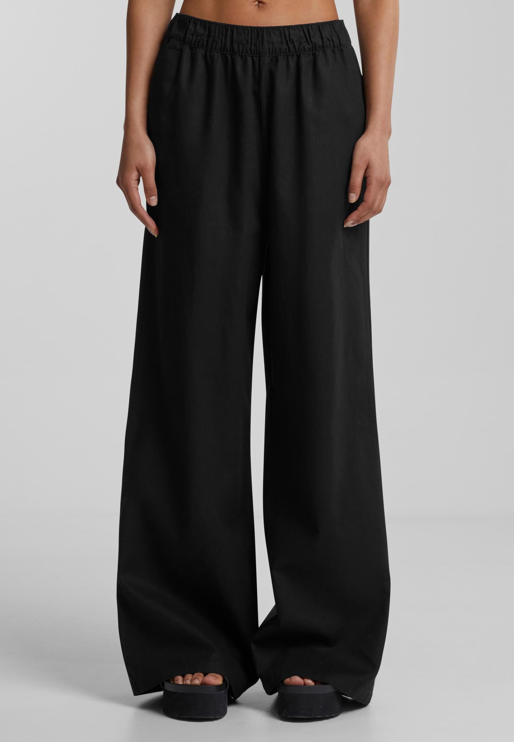 URBAN CLASSICS Stoffhose »Urban Classics Damen Ladies Linen Mixed Wide Pants«, (1 tlg.)