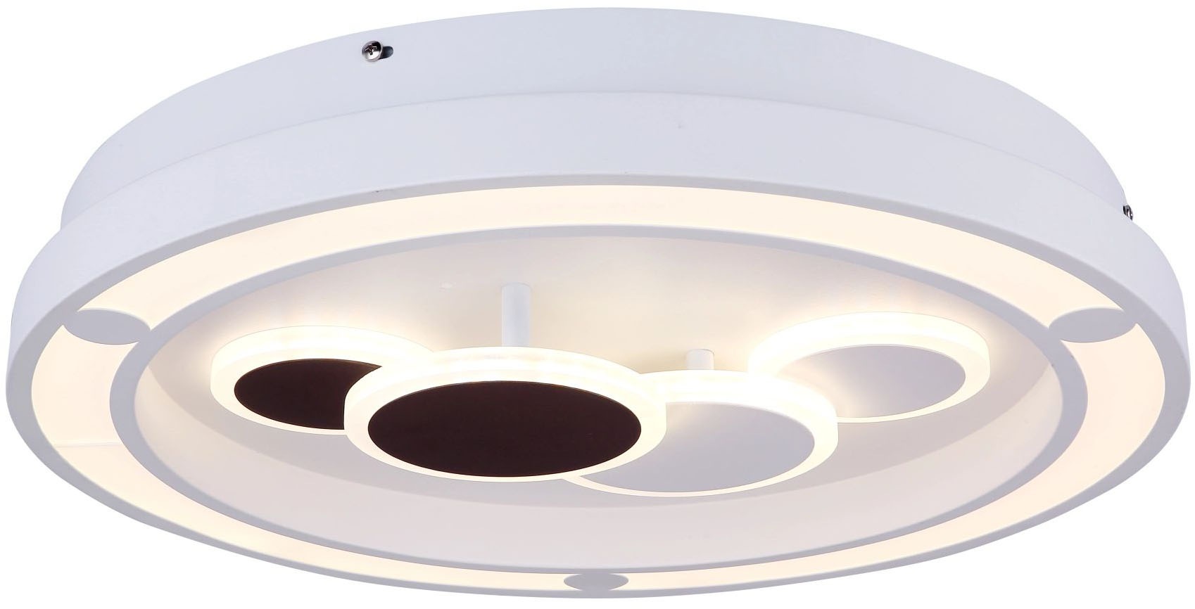 GLOBO LIGHTING LED Deckenleuchte »KOLLI«, Leuchtmittel LED-Modul | LED fest integriert, Deckenlampe, Acryl, rund, Durchmesser 48cm, Wohnzimmer