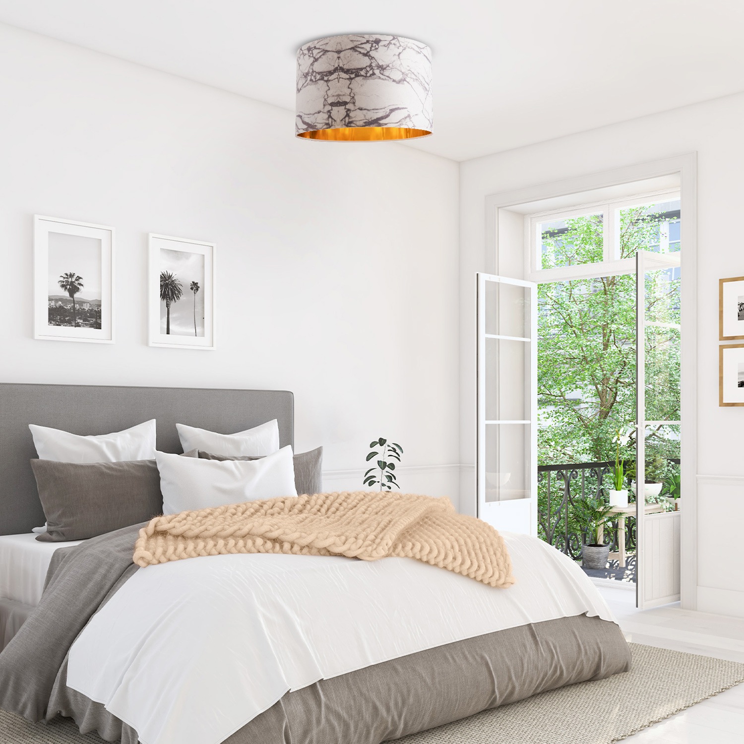 Paco Home Deckenleuchte »Kraft 525«, 1 flammig-flammig, Deckenlampe  Wohnzimmer Hängelampe Esszimmer Marmor Weiß E27 | BAUR