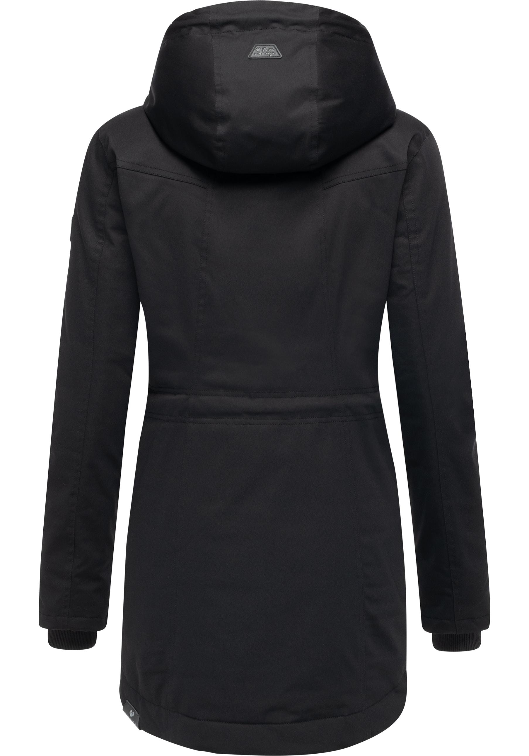 Ragwear Kurzmantel »Ellsa YOUMODO« Winterparka mit auffälligen Taillenzugkordeln und Kapuze