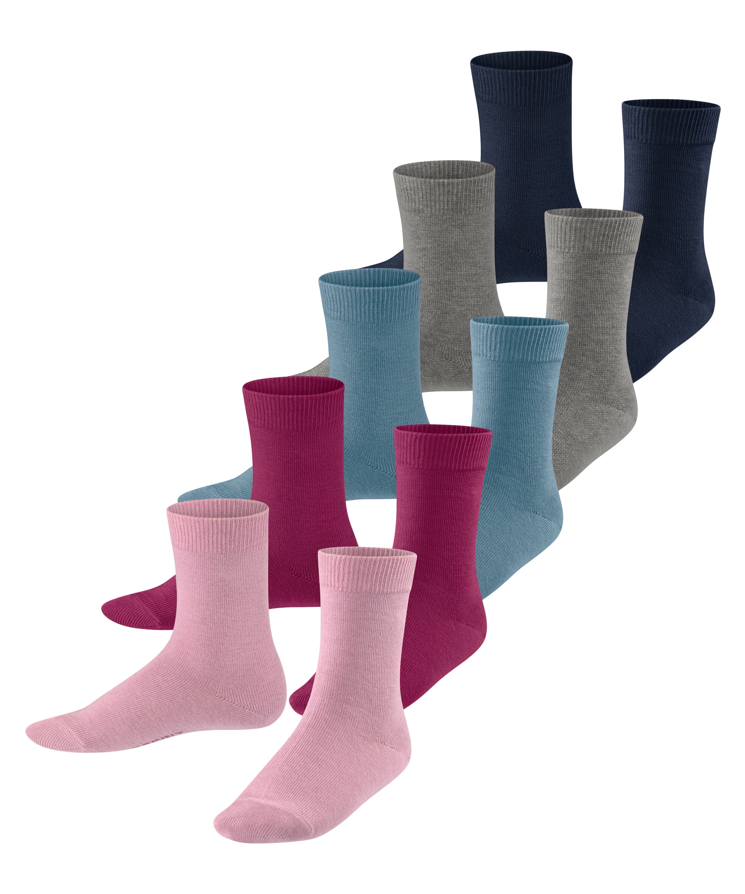 Esprit Socken "Solid Mix" 5 Paar, uni Socken, Basic Vorteilspack, geripptes Bündchen