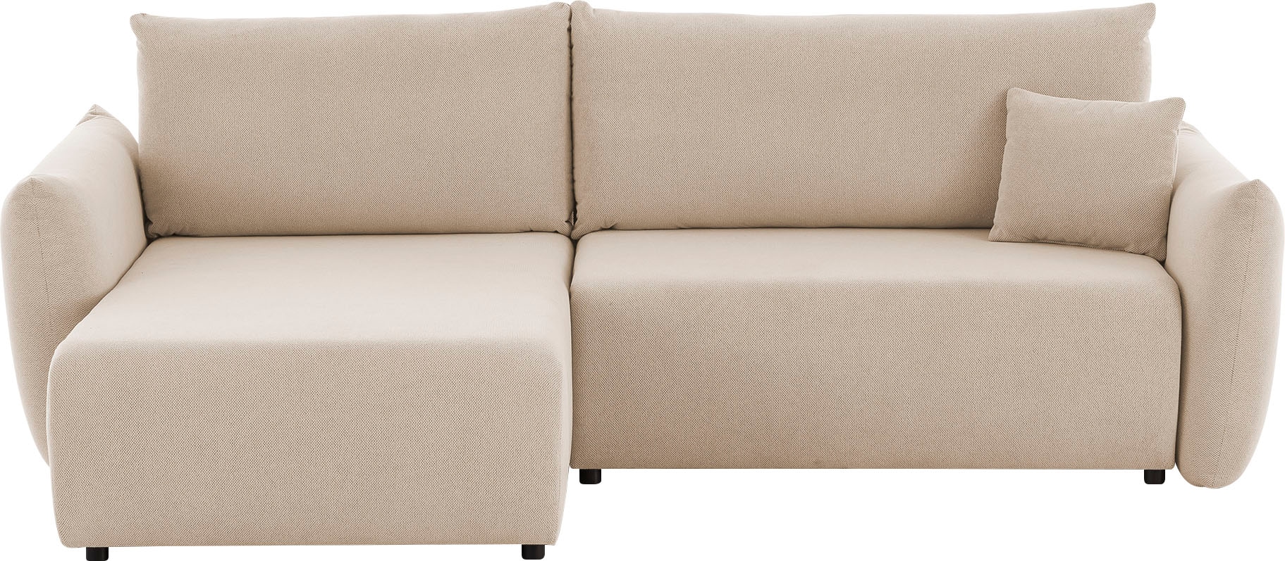INOSIGN Ecksofa »MAVAS Schlafsofa mit Bettkasten, L-Form,«, ca.257/127cm (Liegefläche 212/145 cm), Cord, Chenille, Struktur
