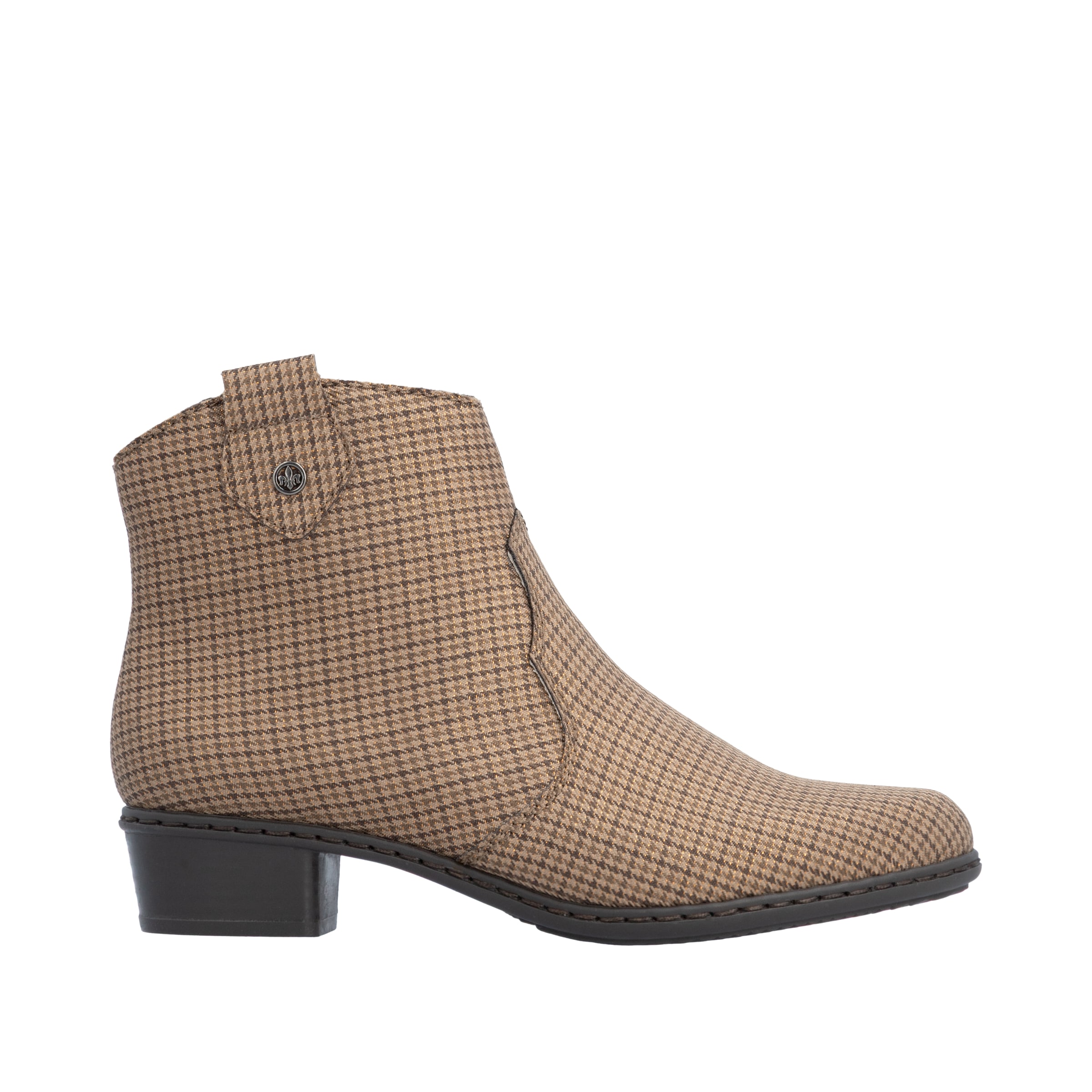 Rieker Stiefelette  in karierter Optik, mit seitlichem Reißverschluss