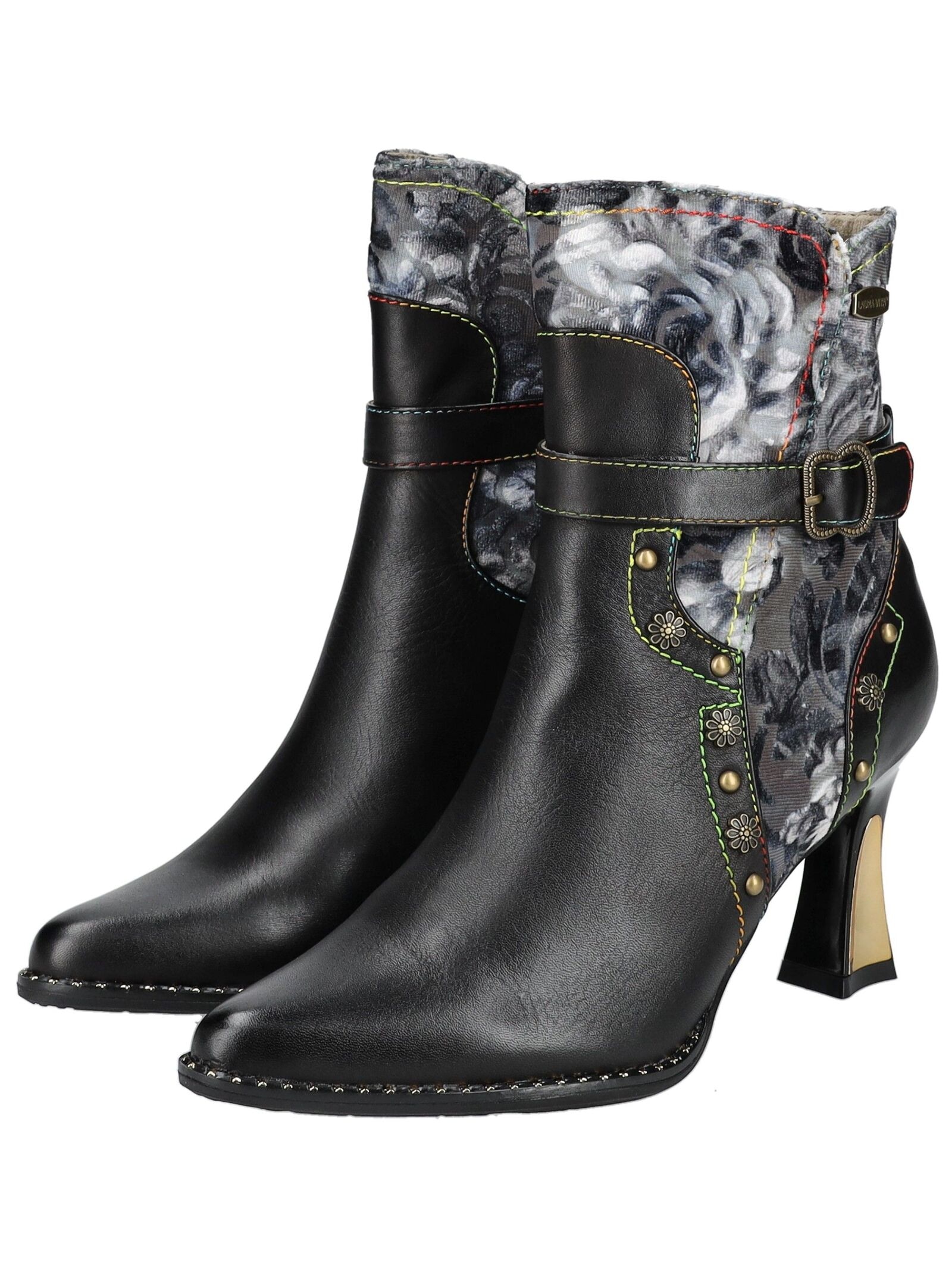 LAURA VITA High-Heel-Stiefelette »LAURA VITA Stiefelette Leder/Textil«
