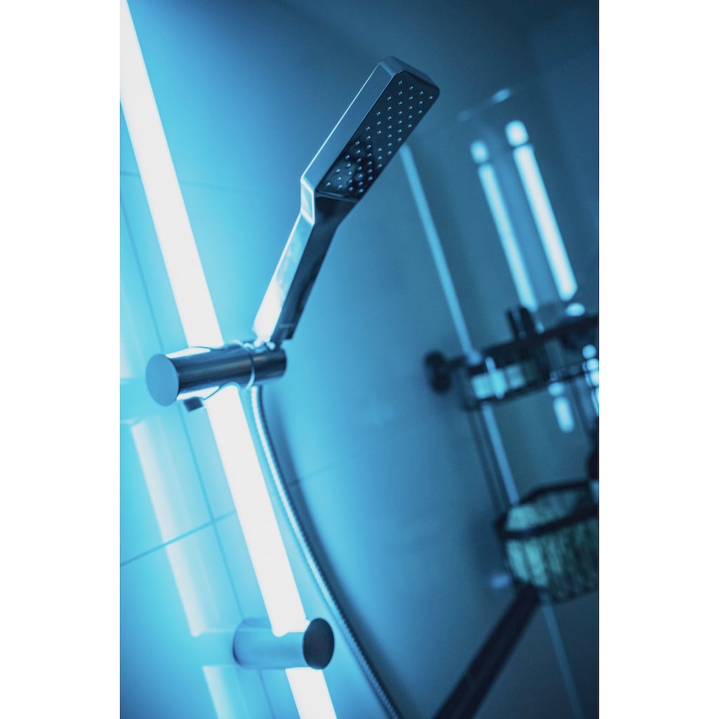 WENKO Duschstange »Brausestange mit LED Beleuchtung«, RGB-Farbwechsel und Warmweiß, inkl. wiederaufladbarer Einheit