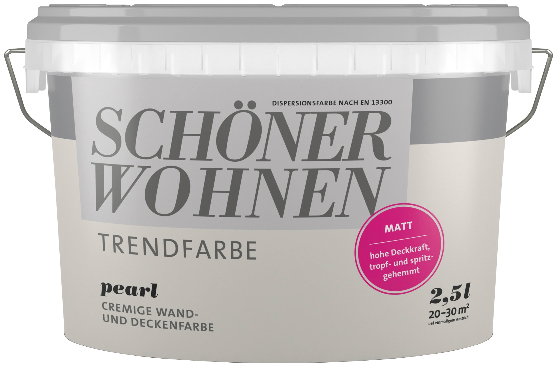 SCHÖNER WOHNEN FARBE Wand- und Deckenfarbe »TRENDFARBE, matt«, 2,5 Liter, Pearl,...
