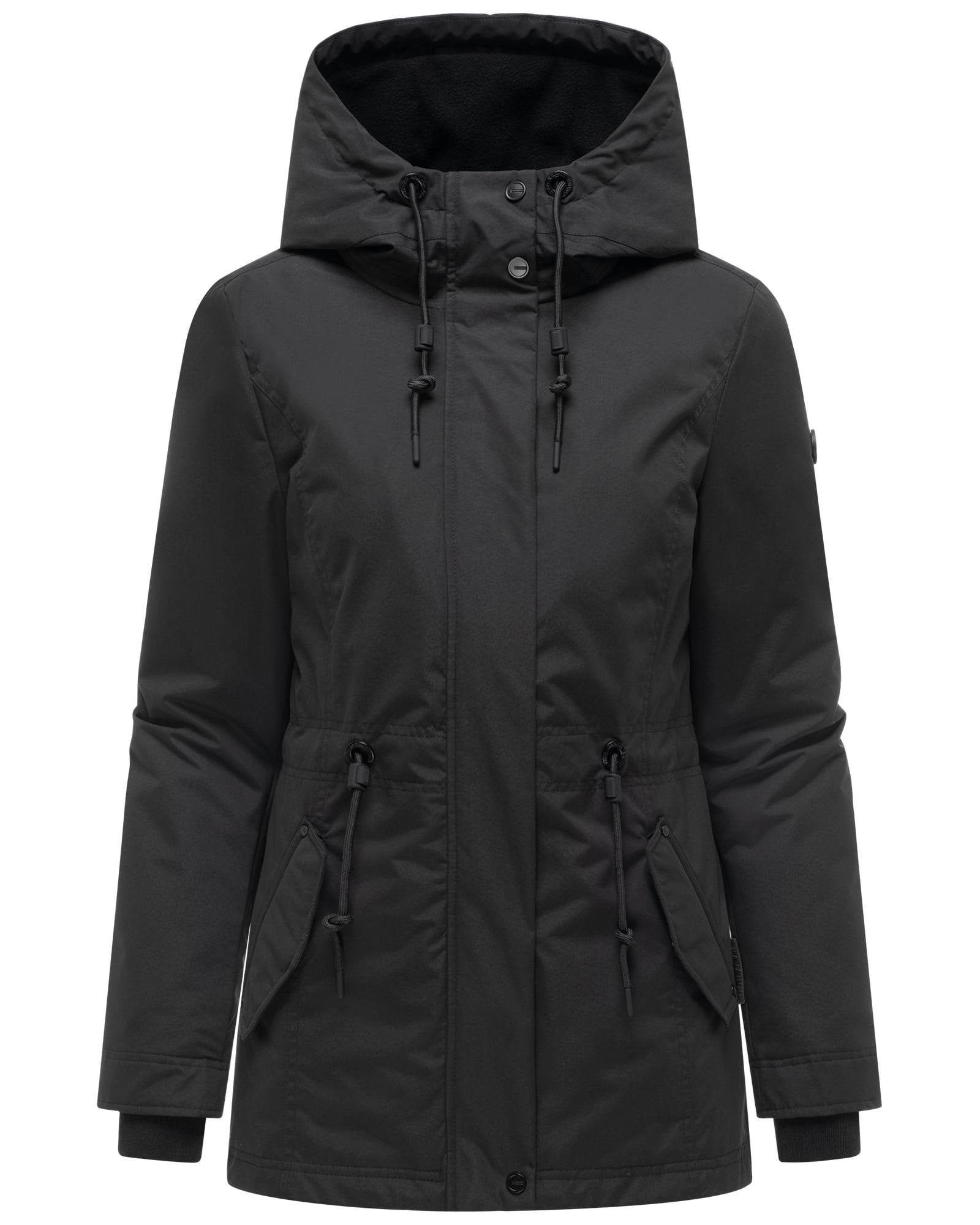 Navahoo "Nibellaa 14" mit Kapuze Warme Damen Jacke mit Taillenzugkordel