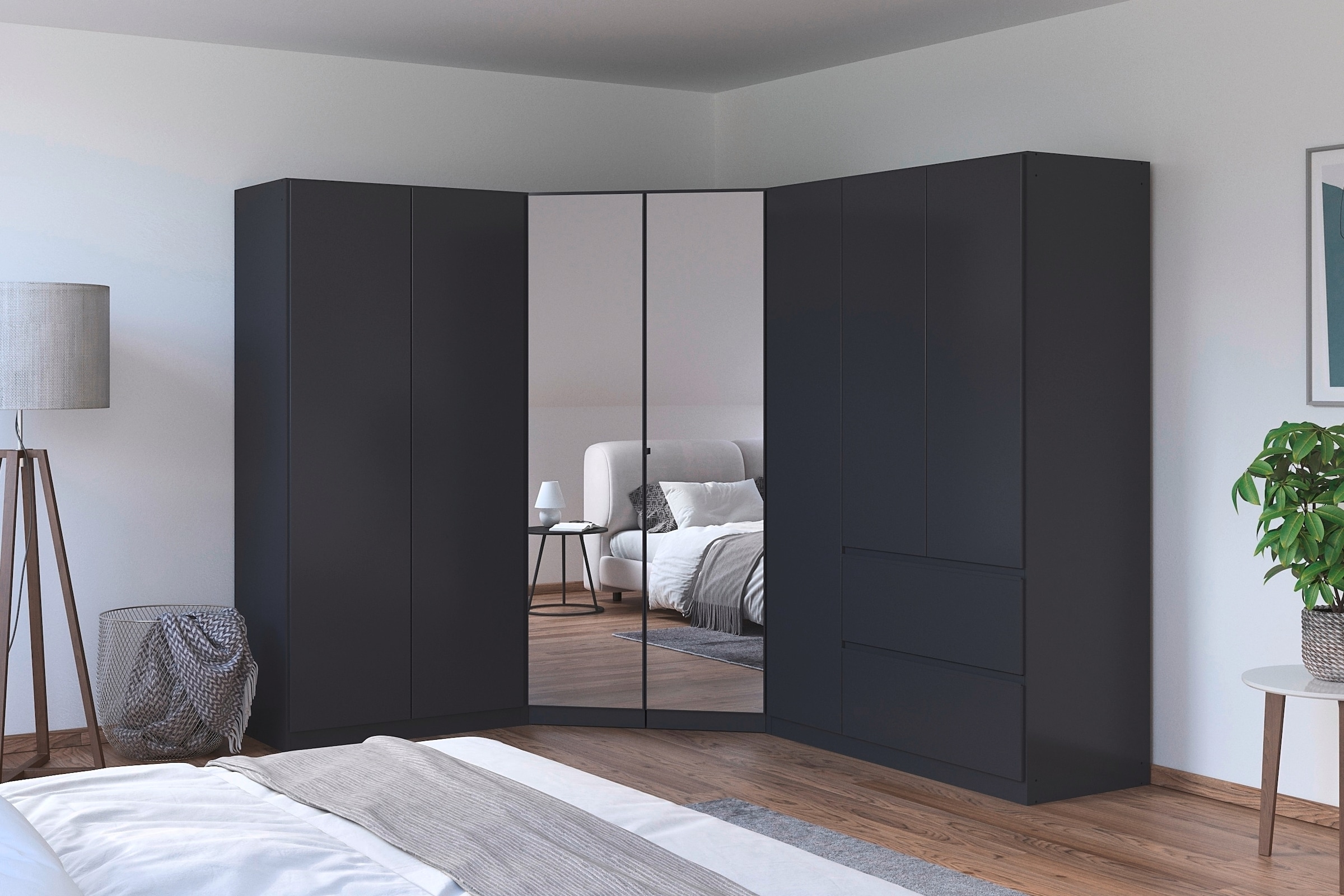 rauch Schrank-Set »Kleiderschrank Schrank Garderobe Wäscheschrank COSTA mit Spiegel«, viel Platz, grifflose Front und Push-to-Open Funktion MADE IN GERMANY
