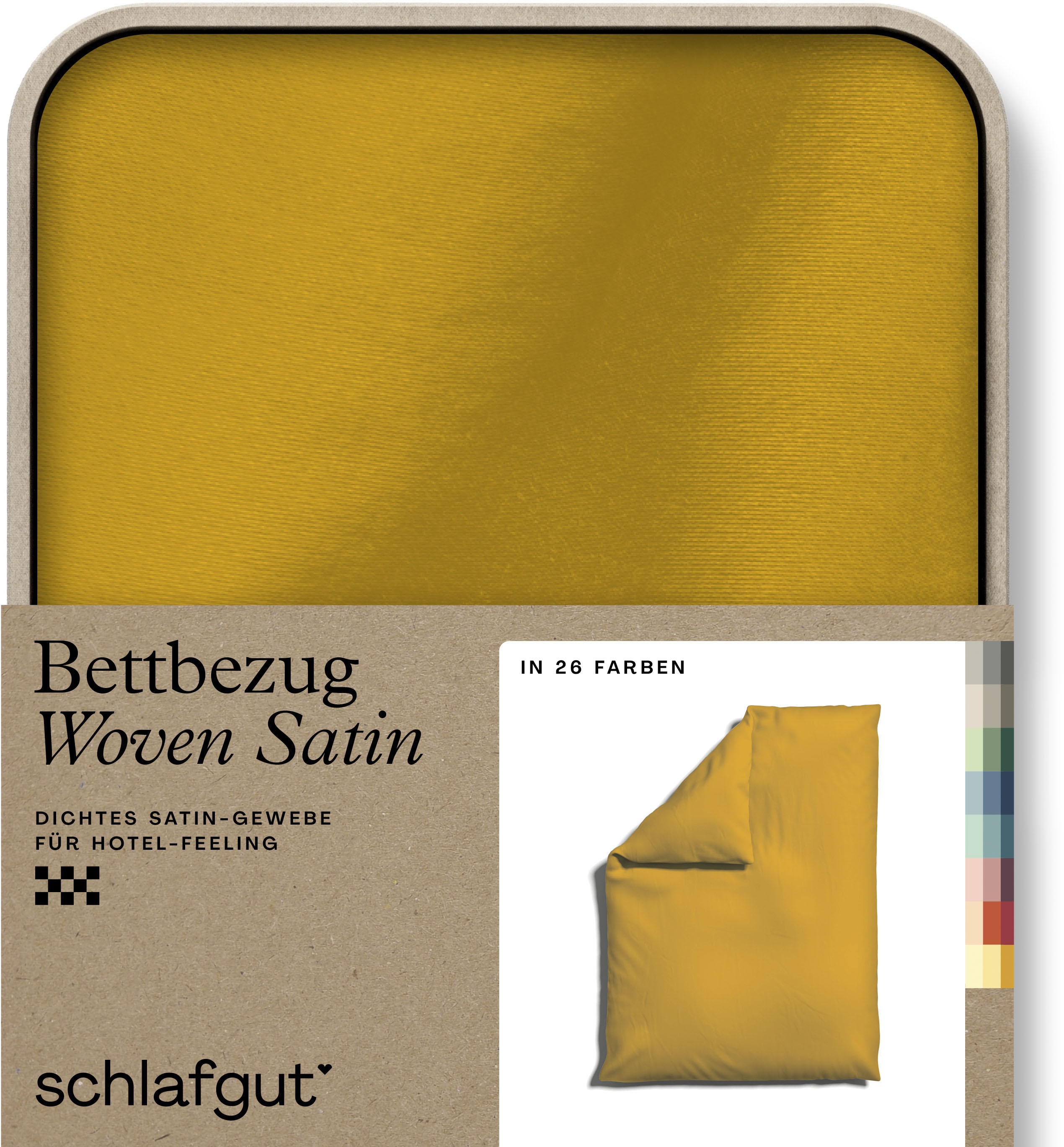 Schlafgut Bettbezug "Premium Woven Satin, 100% Baumwolle, Fadendichte 300TC" besonders dicht gewebt, Mix & Match: passender Kissenbezug erhältlich