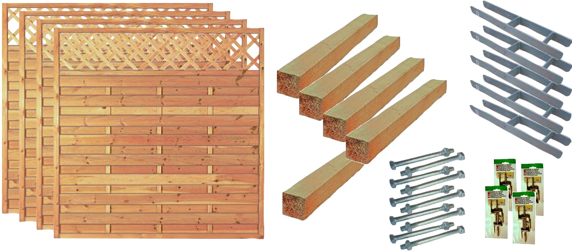 Tetzner & Jentzsch Dichtzaun "Memphis 2" 4 Elemente, LxH: 765x180 cm günstig online kaufen