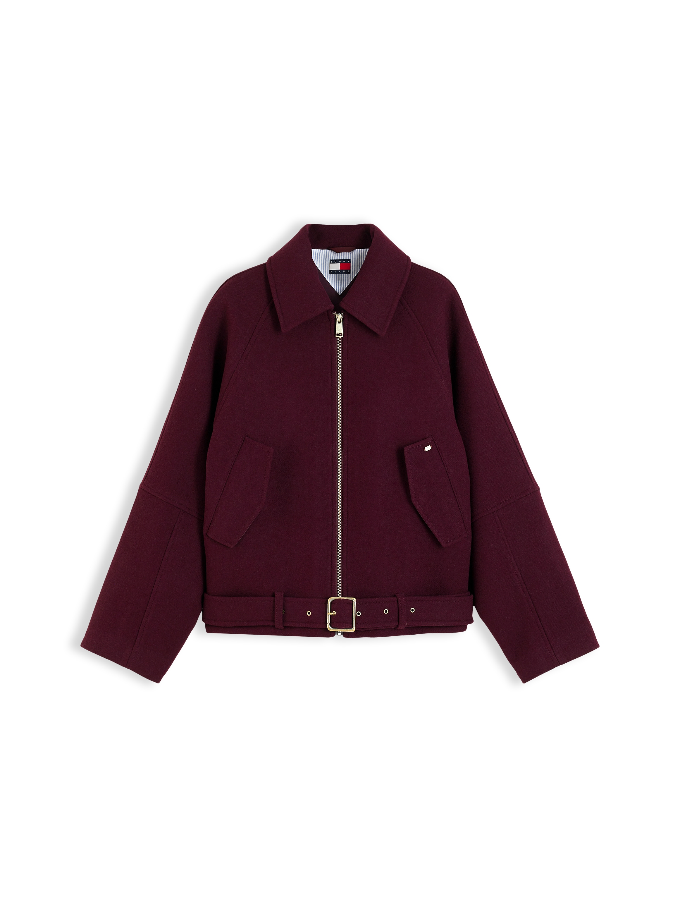Tommy Jeans Kurzjacke »TJW ZIP THRU WOOL JACKET« Materialmix, mit Wolle