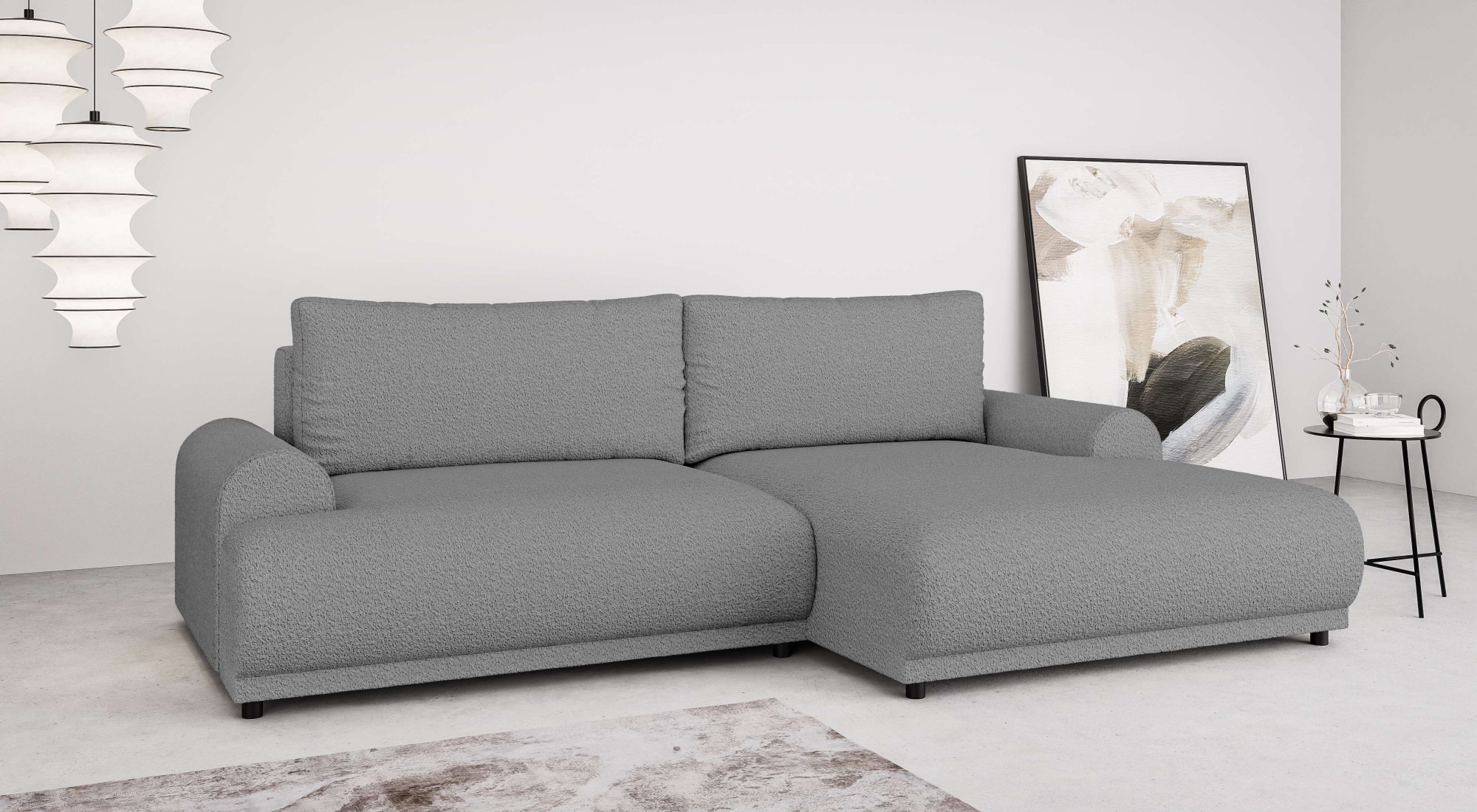 Home affaire Ecksofa "Marsby, mit Bettfunktion und Bettkasten, Maße: B/H/T günstig online kaufen