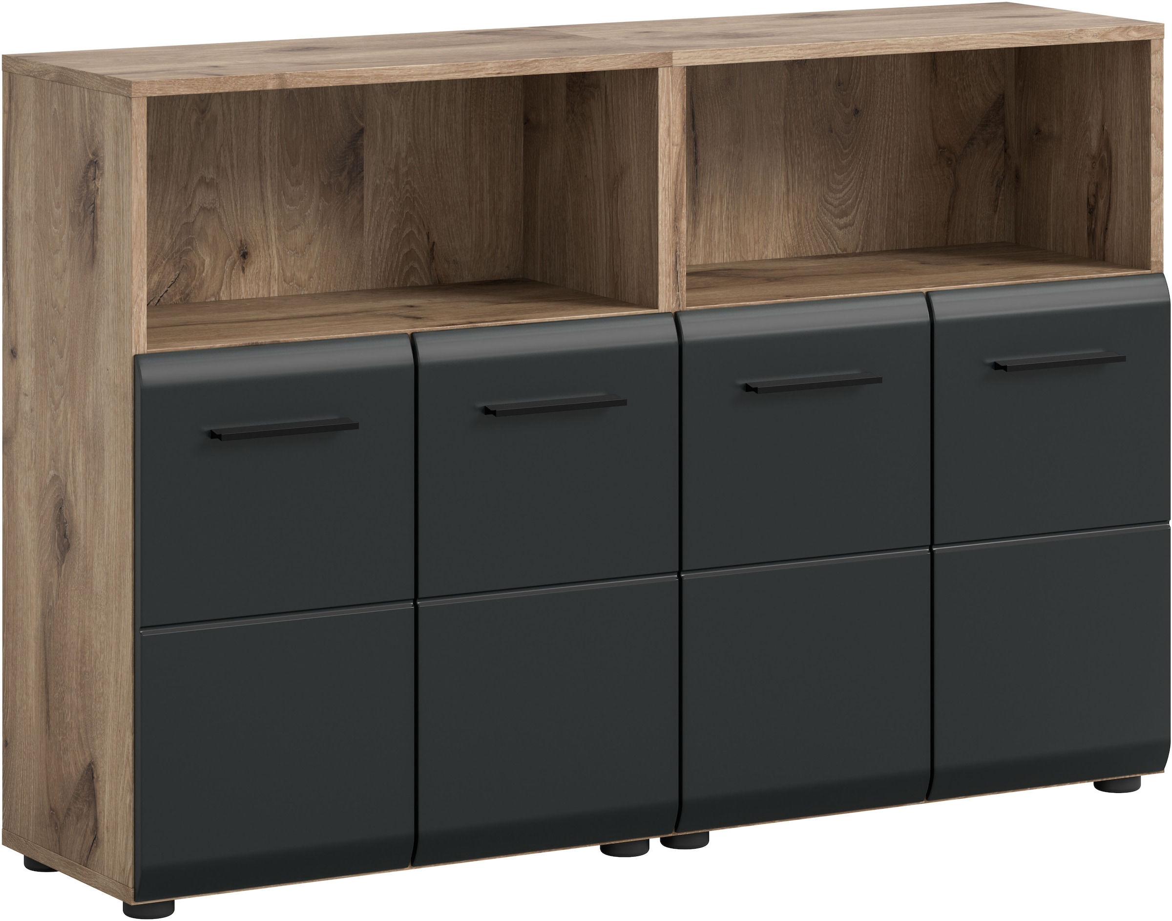 welltime Badmöbel-Set "FLORENZ, 2-teilige Badkombination, hochwertige MDF-Front" Set, 2-teiliges Set bestehend aus: 2 Midischrank breit, 2 Stk. tlg.