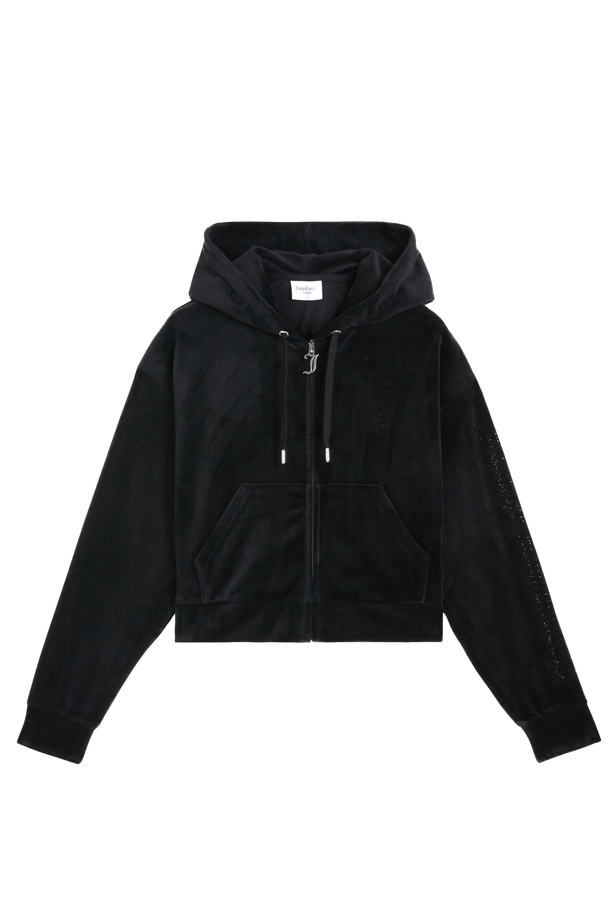 Juicy Couture "ICCLE DIAMANTE OVERSIZED CROPPED HOODIE Damen" mit Kapuze Trainingsjacke Damen, Sweatjacke mit Kapuze, Velour, mit Glitzer, Sale