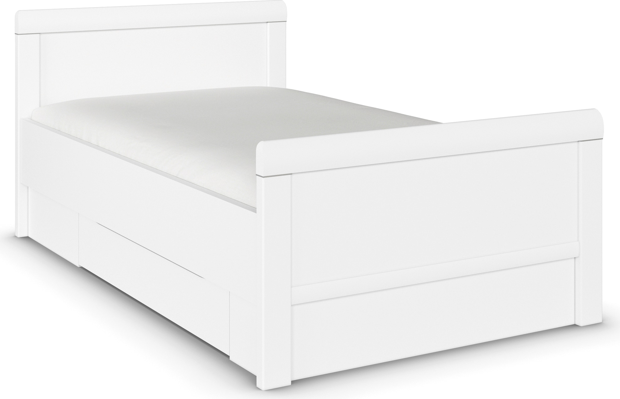 rauch "Bett Einzelbett Stollenbett Bettkästen EVELYN" in Komforthöhe mit Holzkopfteil sowie Schubladen MADE IN GERMANY