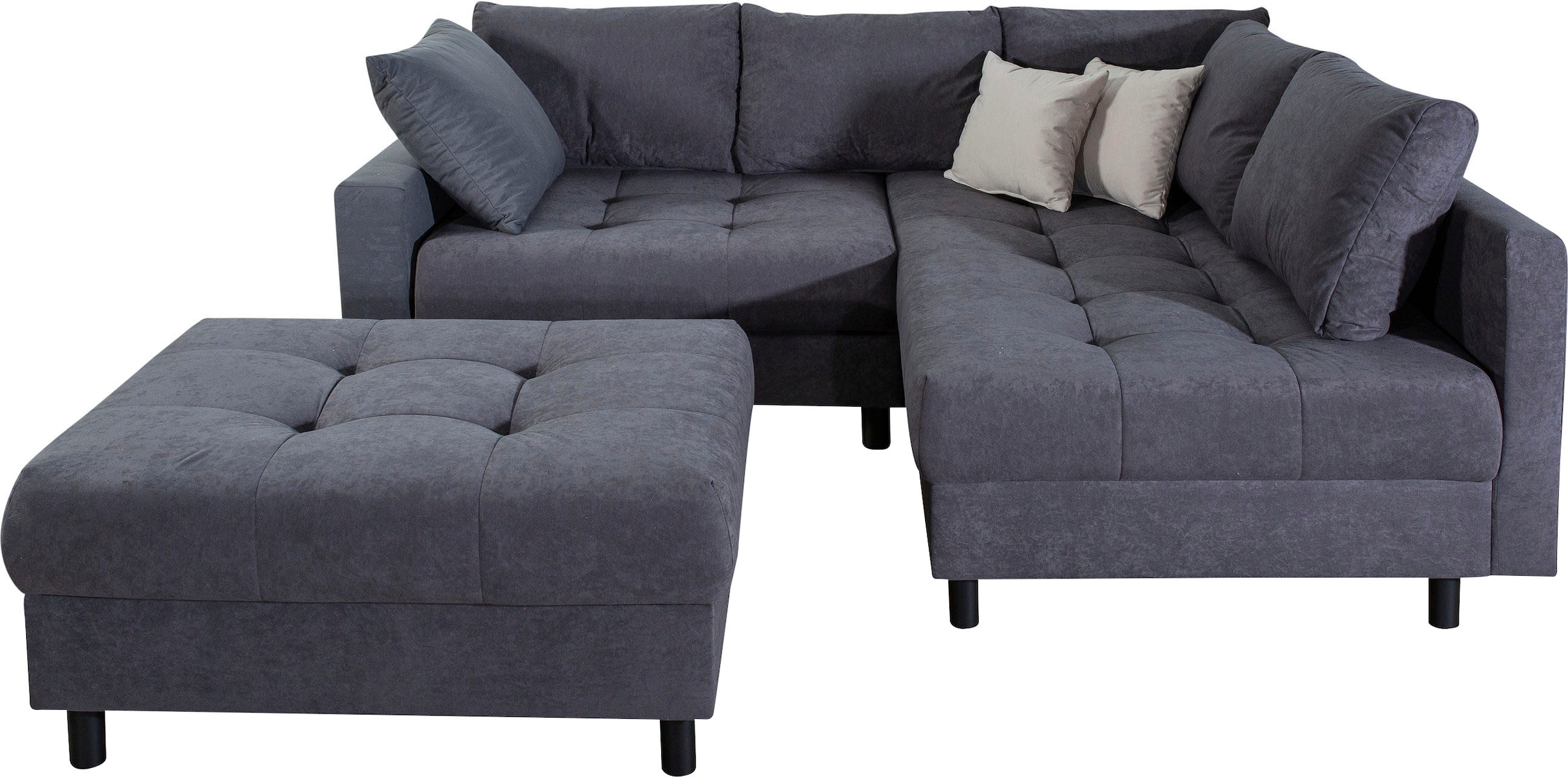 COLLECTION AB Ecksofa »Antonia L-Form, B: 215 cm« Ecksofa, Rückenkissen, ottomane beidseitig montierbar, Bonnelfederkern