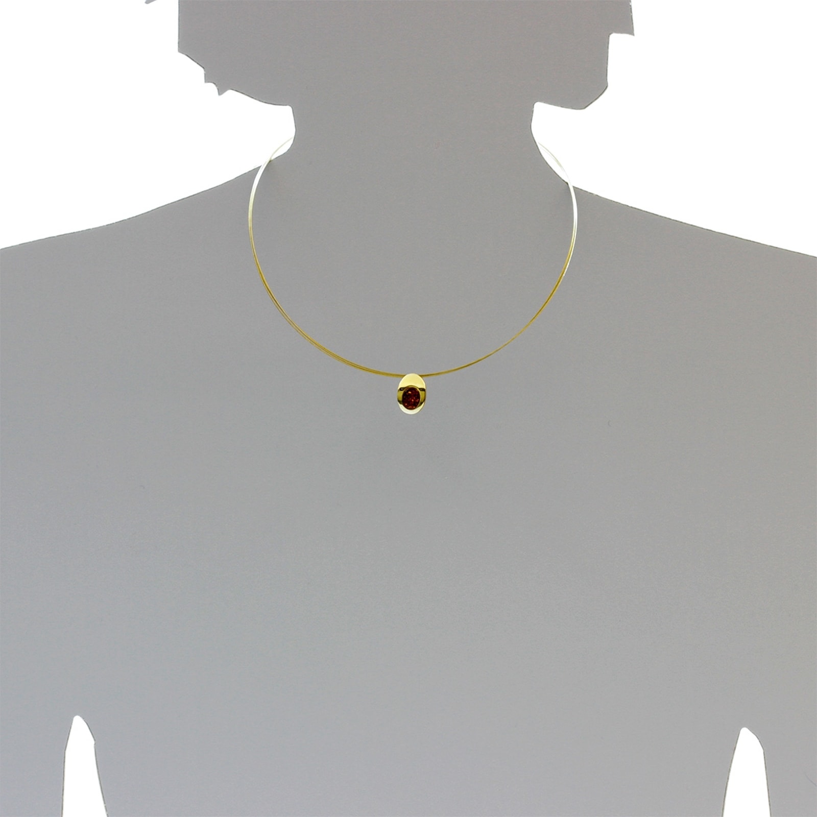 OSTSEE-SCHMUCK Halsreif »Ostsee-Schmuck Halsreif mit Anhänger Gleiter-Rabea 16 x 11 mm«, (2 tlg.)