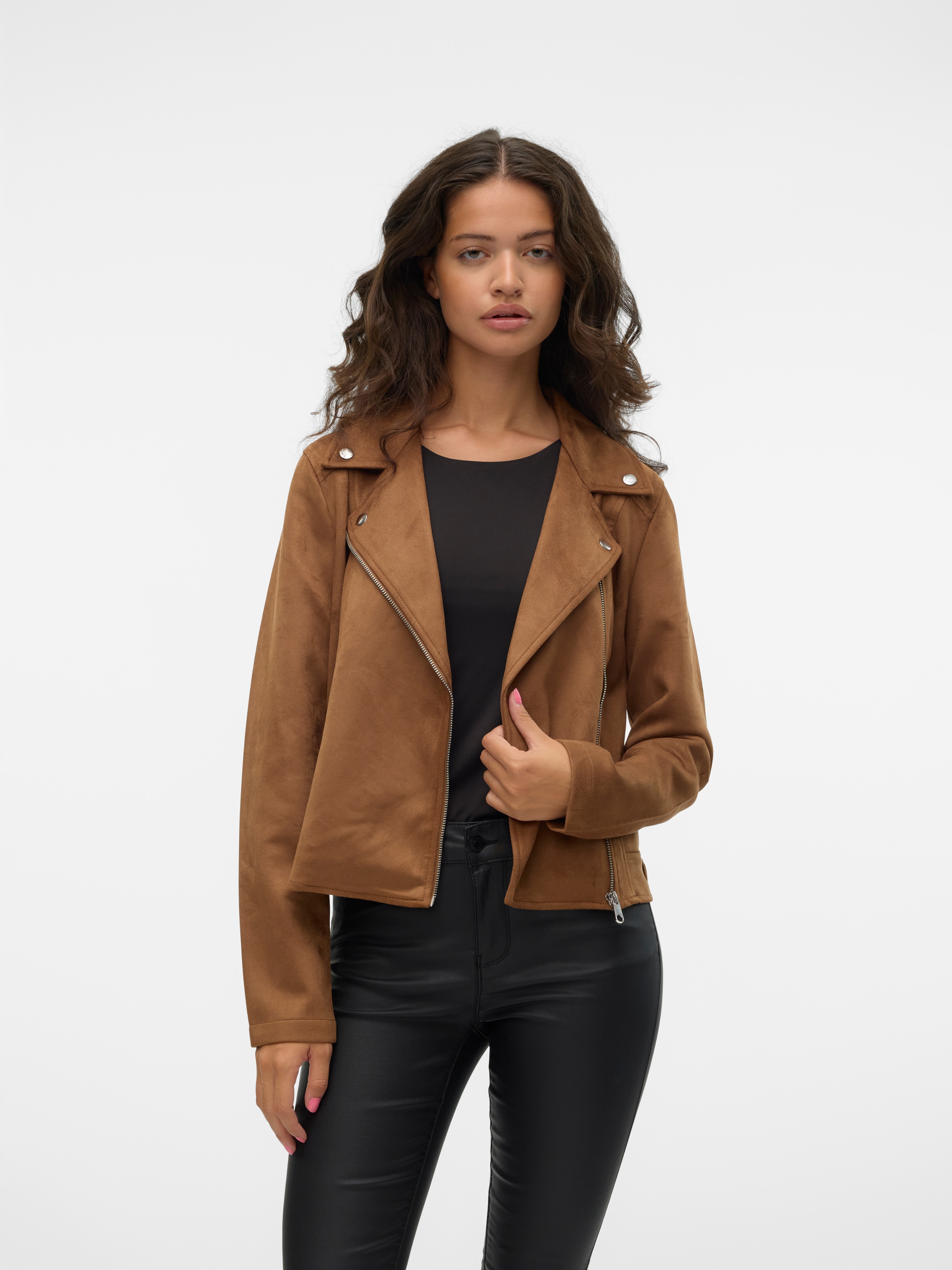 Vero Moda Bikerjacke "VMJOSE SHORT FAUX SUEDE JACKET GA NOOS" mit asymetris günstig online kaufen