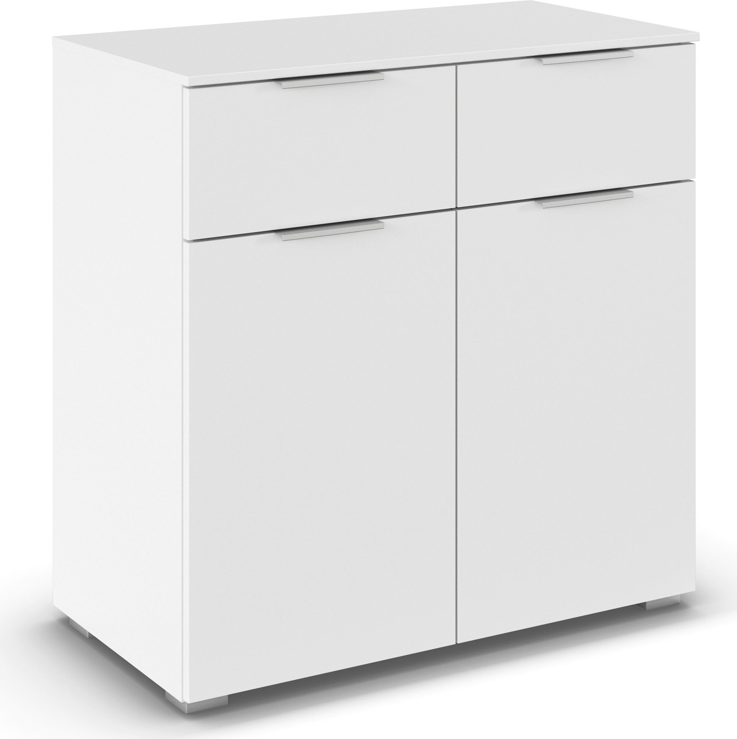 OTTO home Kombikommode "Kommode Sideboard Schubladenkommode Schlafzimmerkommode CORTONA" Breite 80 cm inkl. SOFT-CLOSE-FUNKTION, mit moderner Dekor-Front, mit 2 Schubladen und 1 verstellbaren Einlegeboden MADE IN GERMANY