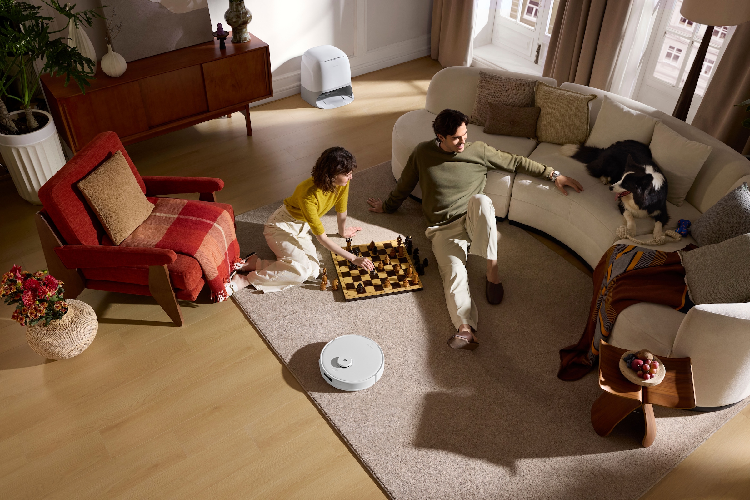 Roborock Saugroboter »Qrevo Curv 5A1, mit Wischfunktion, automatisches Entleeren« Auffüllen intensiver und Moppwäsche bei 75 °C.