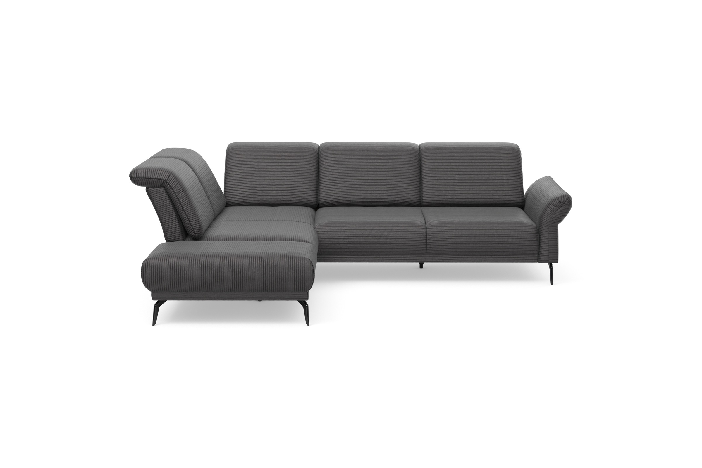 INOSIGN Ecksofa »Coco L-Form«, Sitztiefen-, Arm- und Kopfteilverstellung, Cord-Bezug, Fußhöhe 15 cm