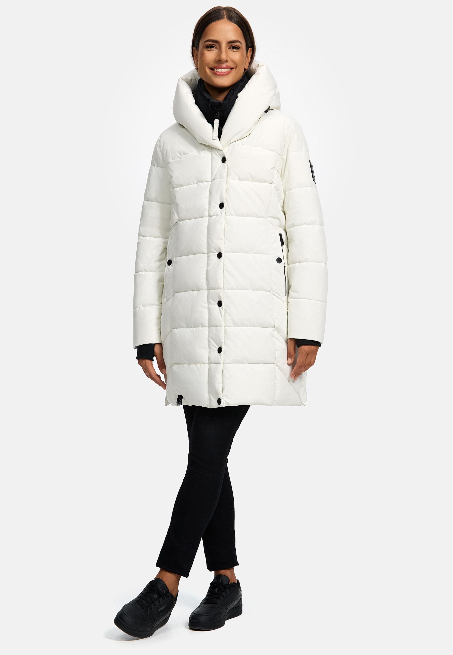 Navahoo Steppmantel »Knutschilein«, Stylischer Damenmantel mit abnehmbarem Fleece-Kragen
