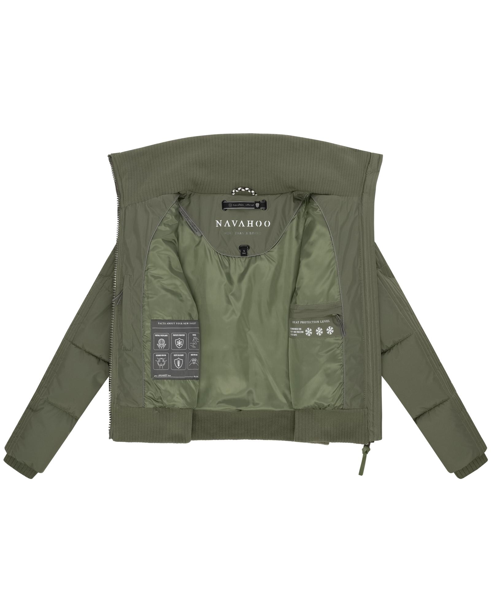 Navahoo Plüschjacke »Teddyzone 14«, ohne Kapuze, Teddy-Fleece Jacke mit hohem Kragen