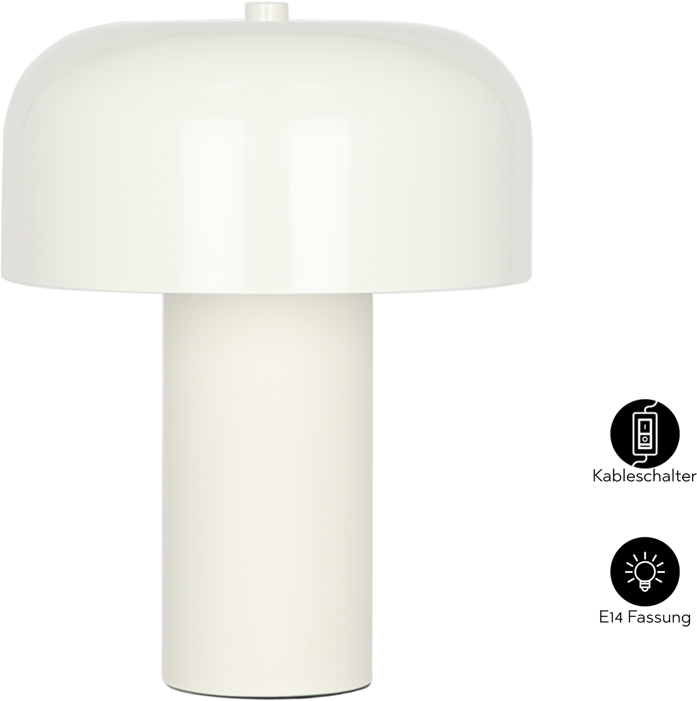 OTTO home Tischleuchte »Jorre - Pilzlampe« 1 Stk. zweifarbig - matt & glänzend, Pilzleuchte, Tischlampe, Pilzform, E14