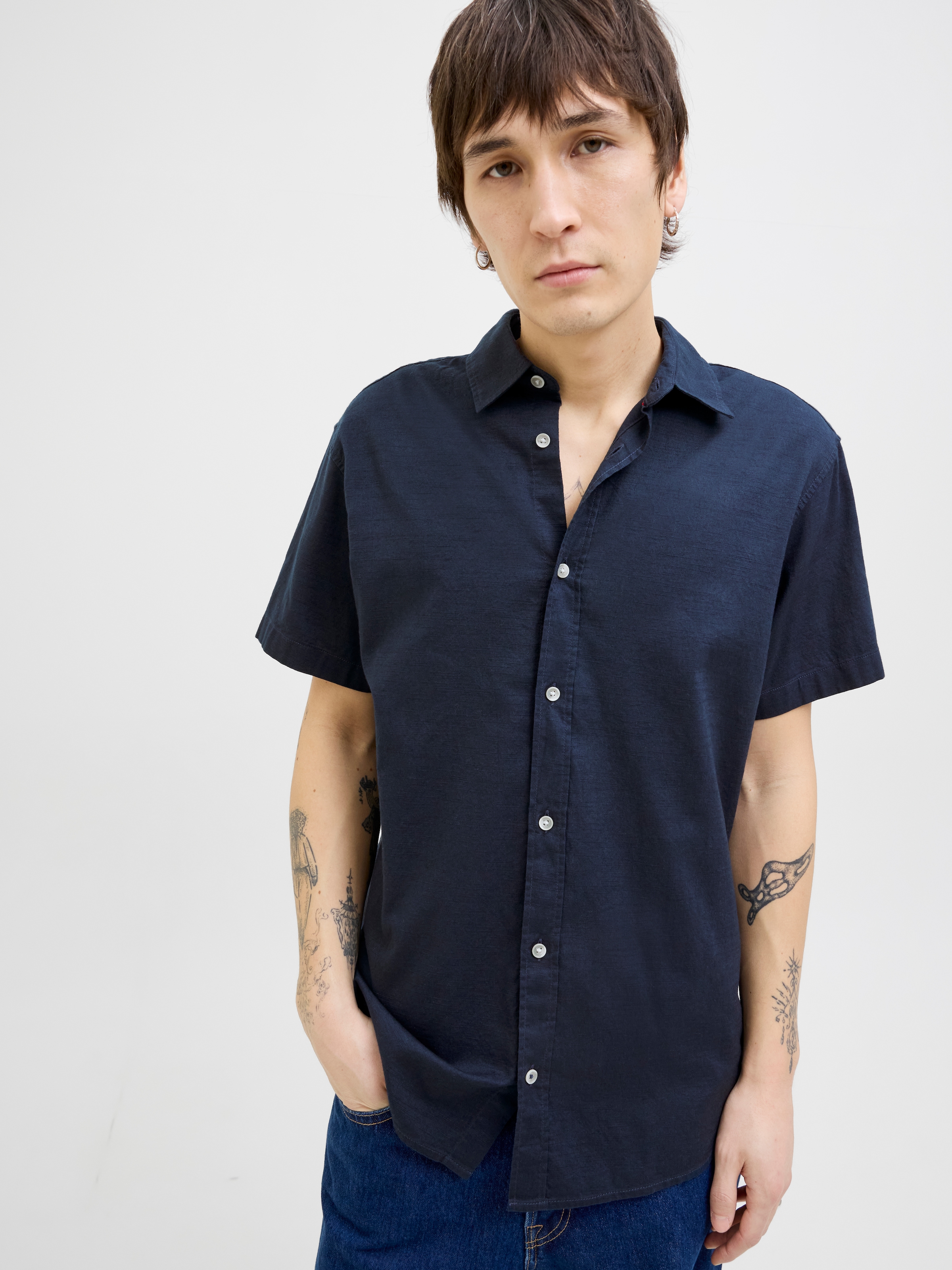 Jack & Jones Kurzarmhemd »JJPIERRE SLUB SHIRT SS«