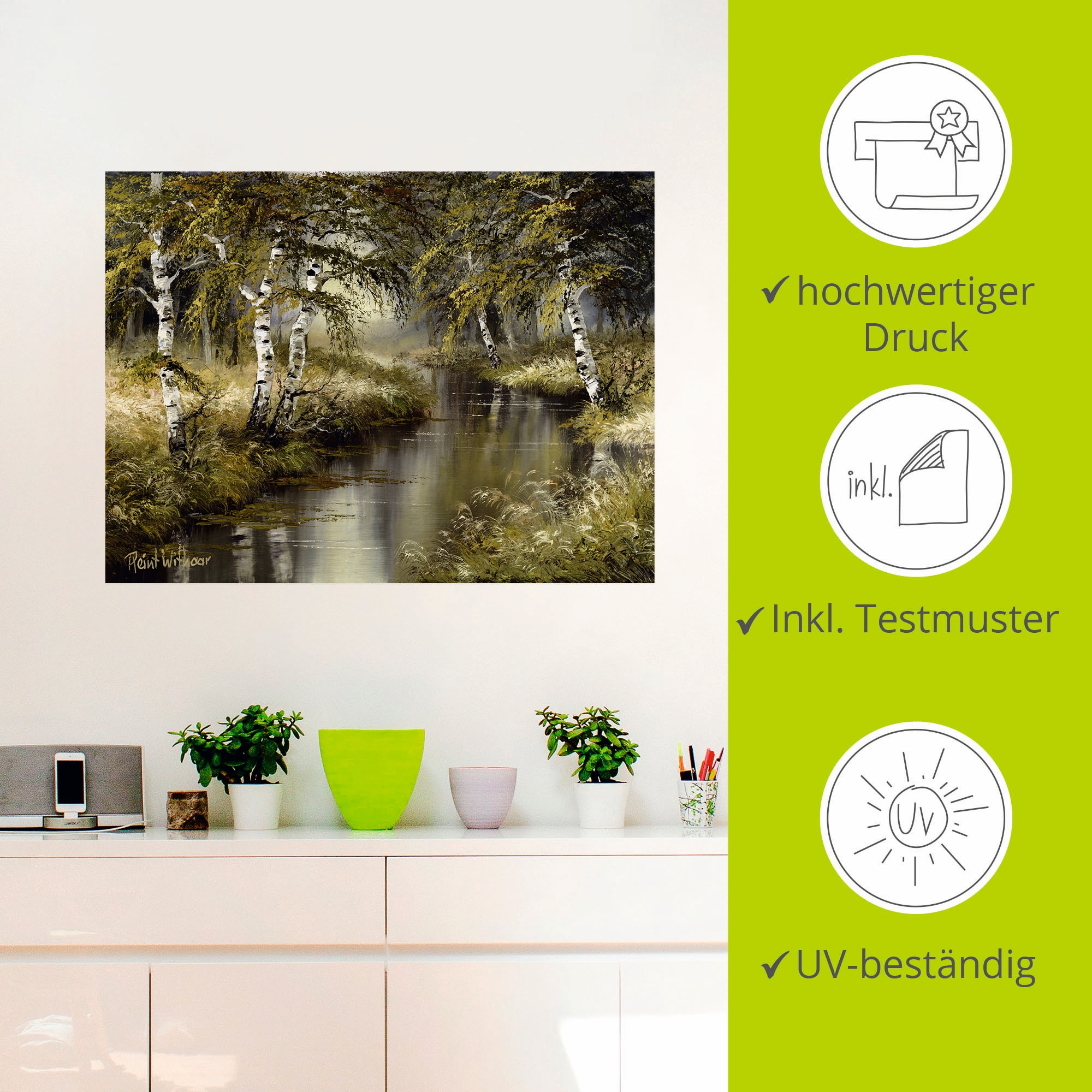 Artland Wandbild »Kanal tief im Wald«, Wald, (1 St.), als Leinwandbild, Poster, Wandaufkleber in verschied. Größen