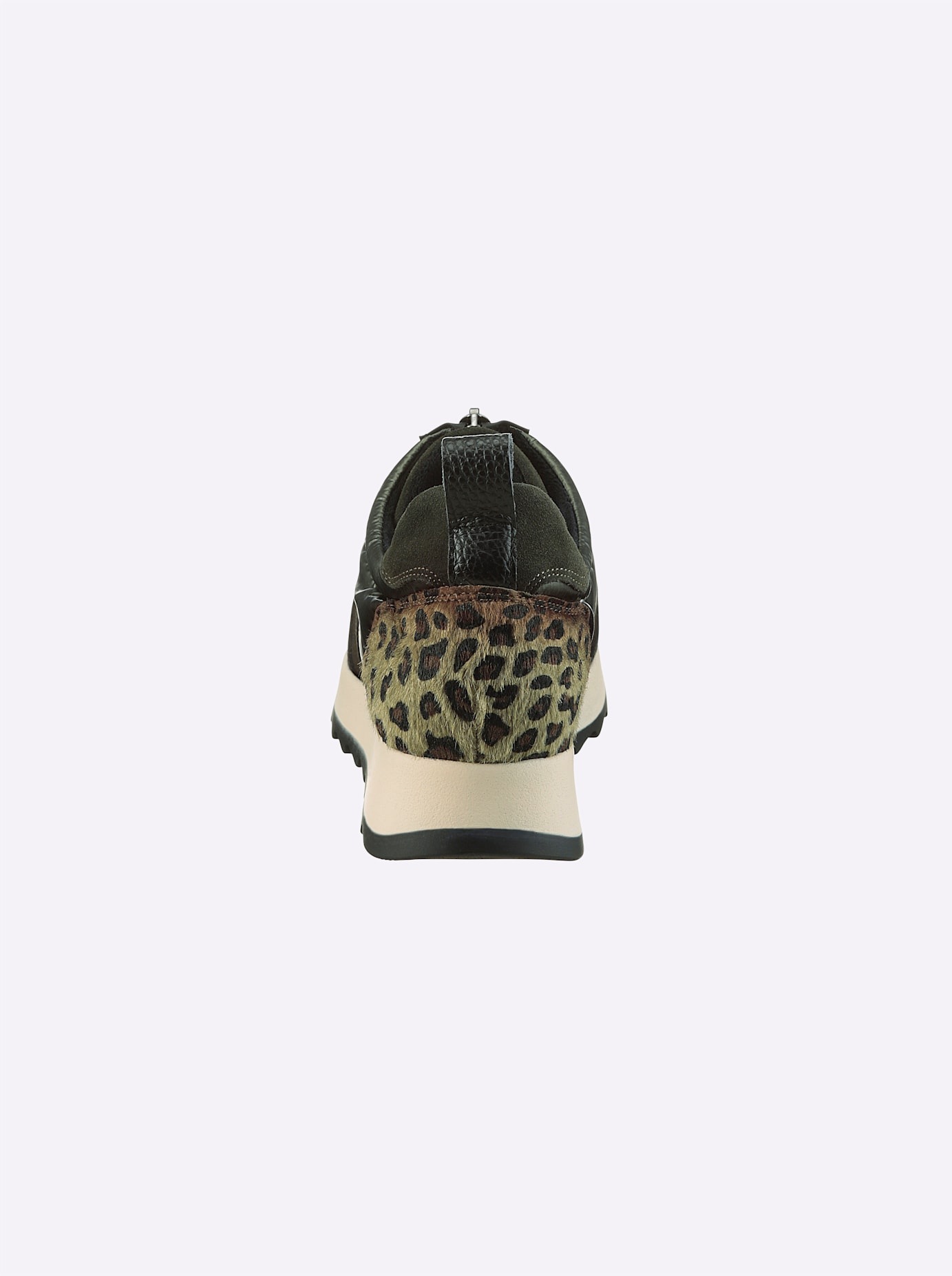 Sneaker HEINE, Damen, Gr. 37, grün (khaki, oliv, gemustert), Glattleder, Leder, Rindsleder, Synthetik, Schuhe Sneaker 3
