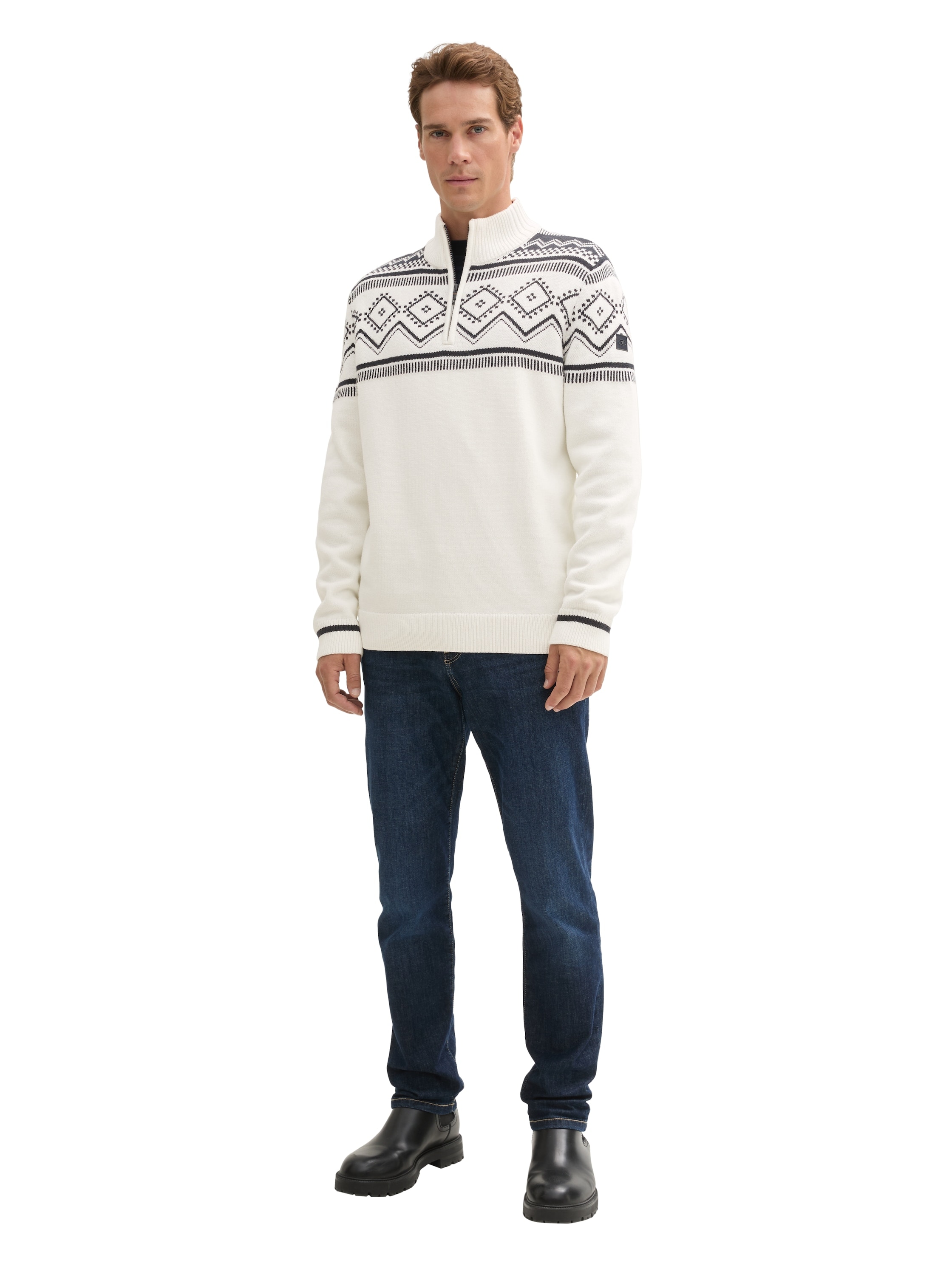 TOM TAILOR Troyer, mit Fair Isle Muster