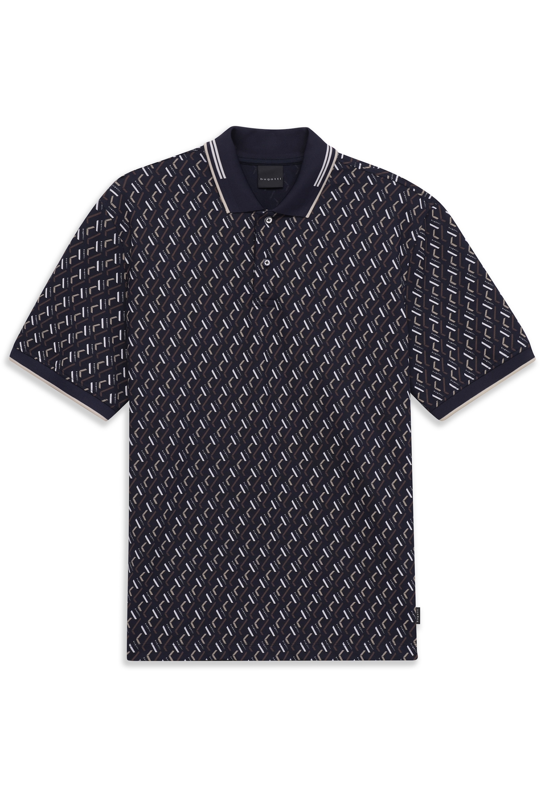bugatti Poloshirt mit auffälligem Print